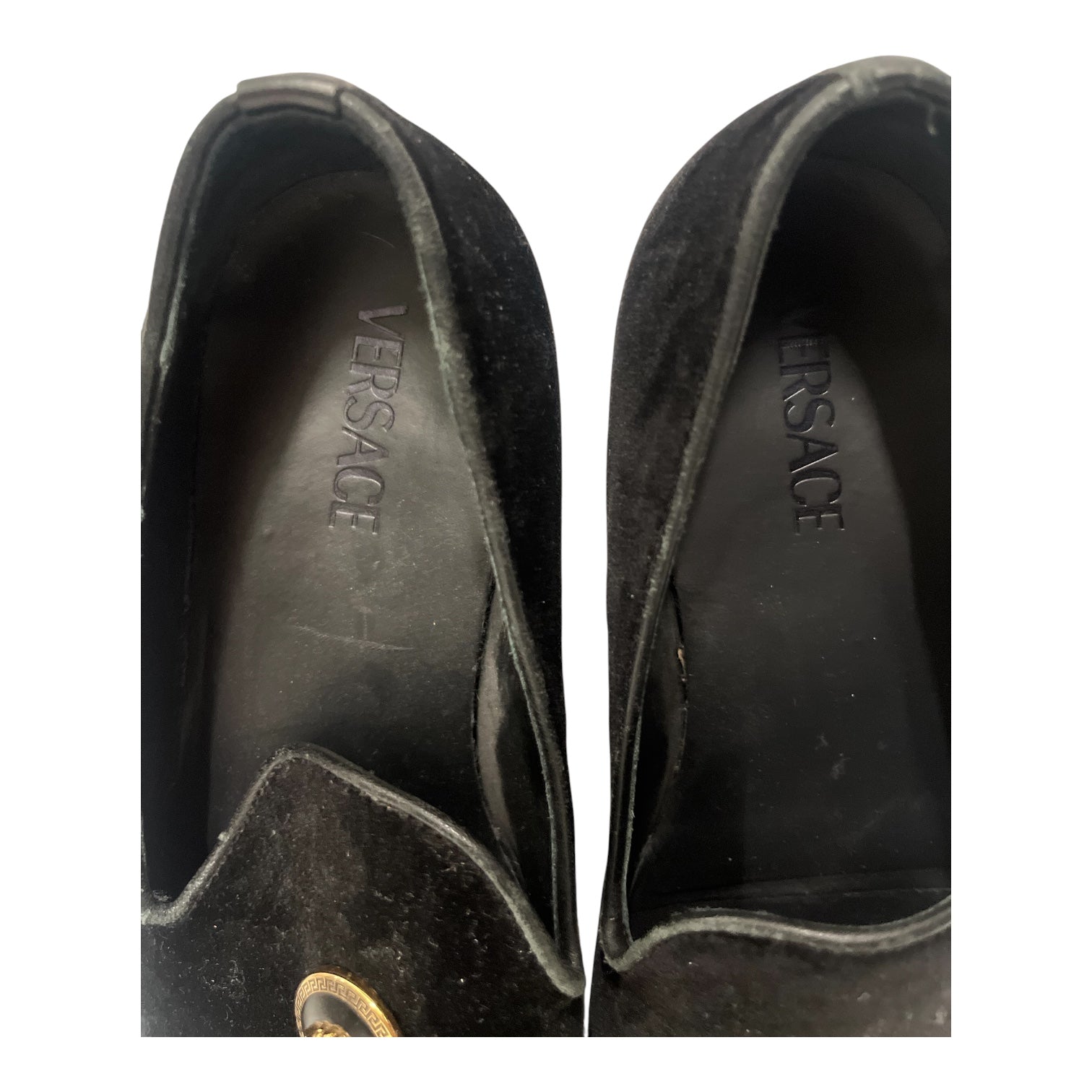 VERSACE/Loafers/US 10/Velour/BLK/velvet view 3