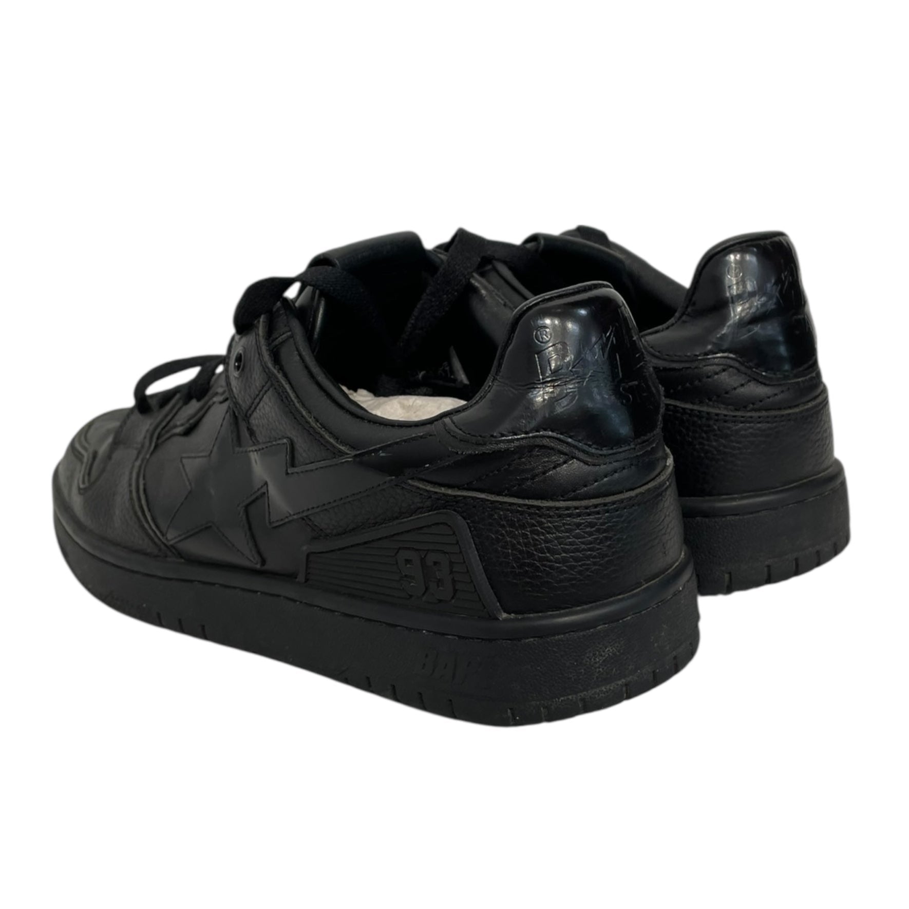 BAPE STA!/Low-Sneakers/US 9.5/Leather/BLK/bape sta black view 2