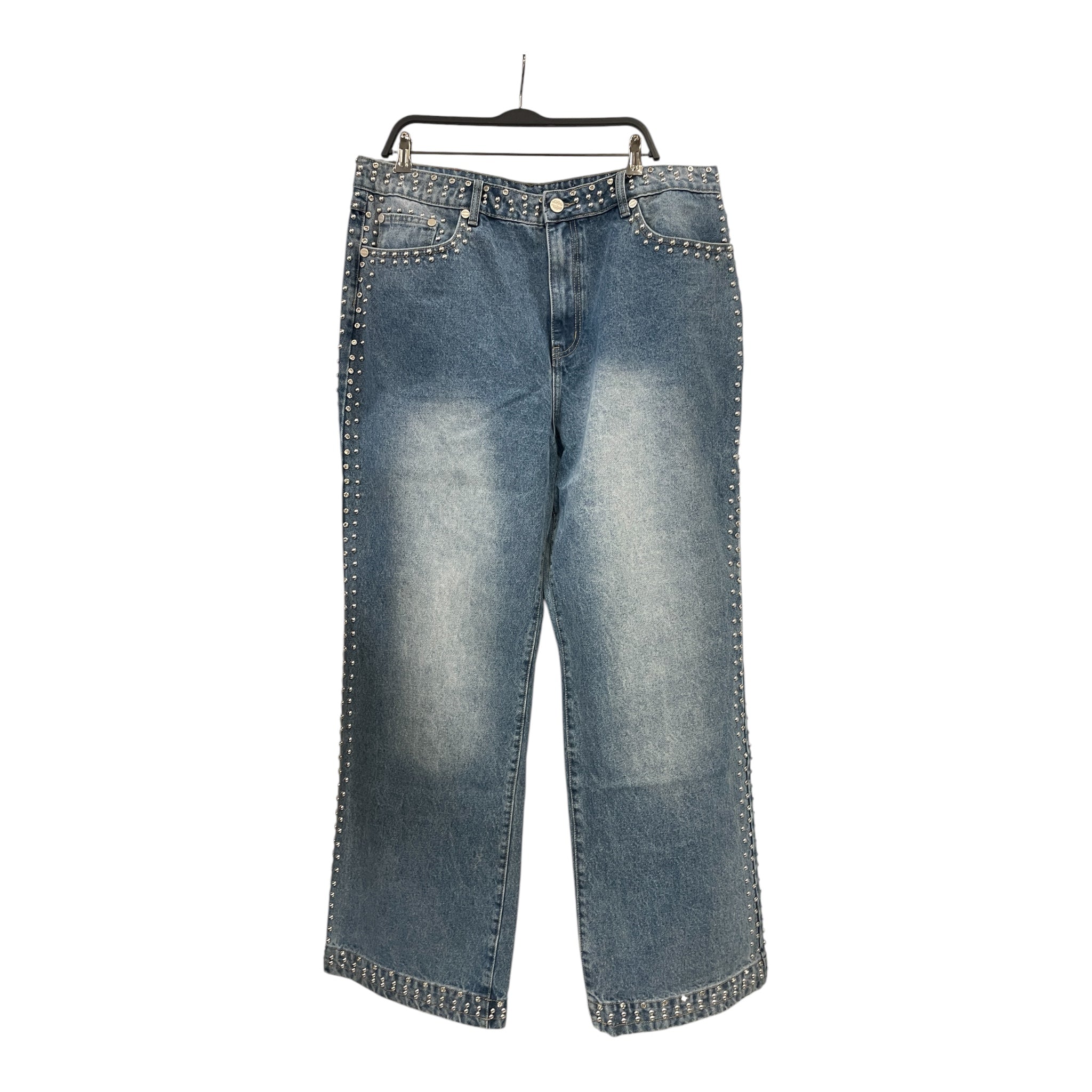 HOMME + FEMME/Straight Pants/38/Cotton/IDG/studs all over edges view 1