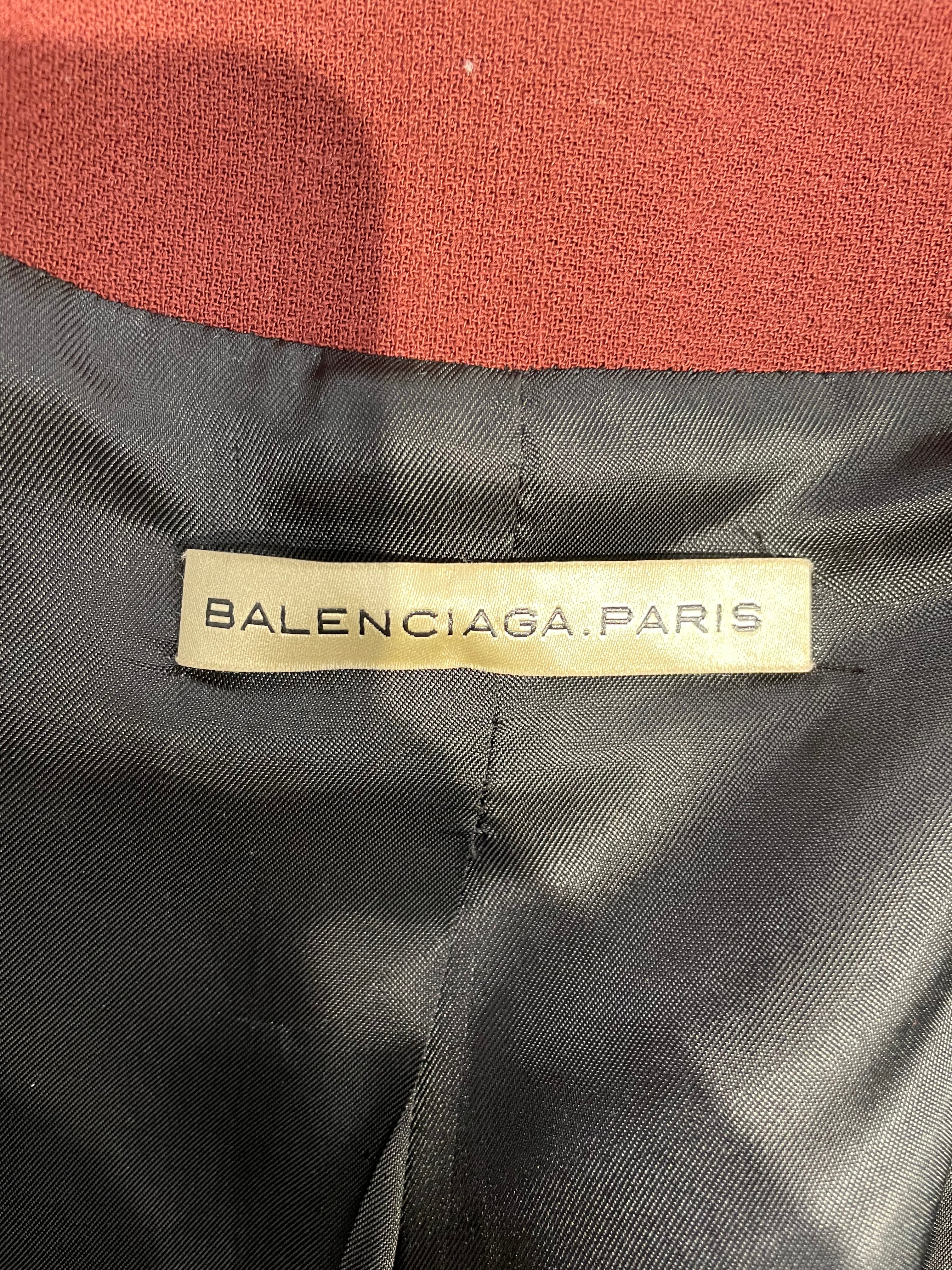 BALENCIAGA/Coat/36/Wool/BRD/GHESQUIERE ERA MOTO COAT view 3