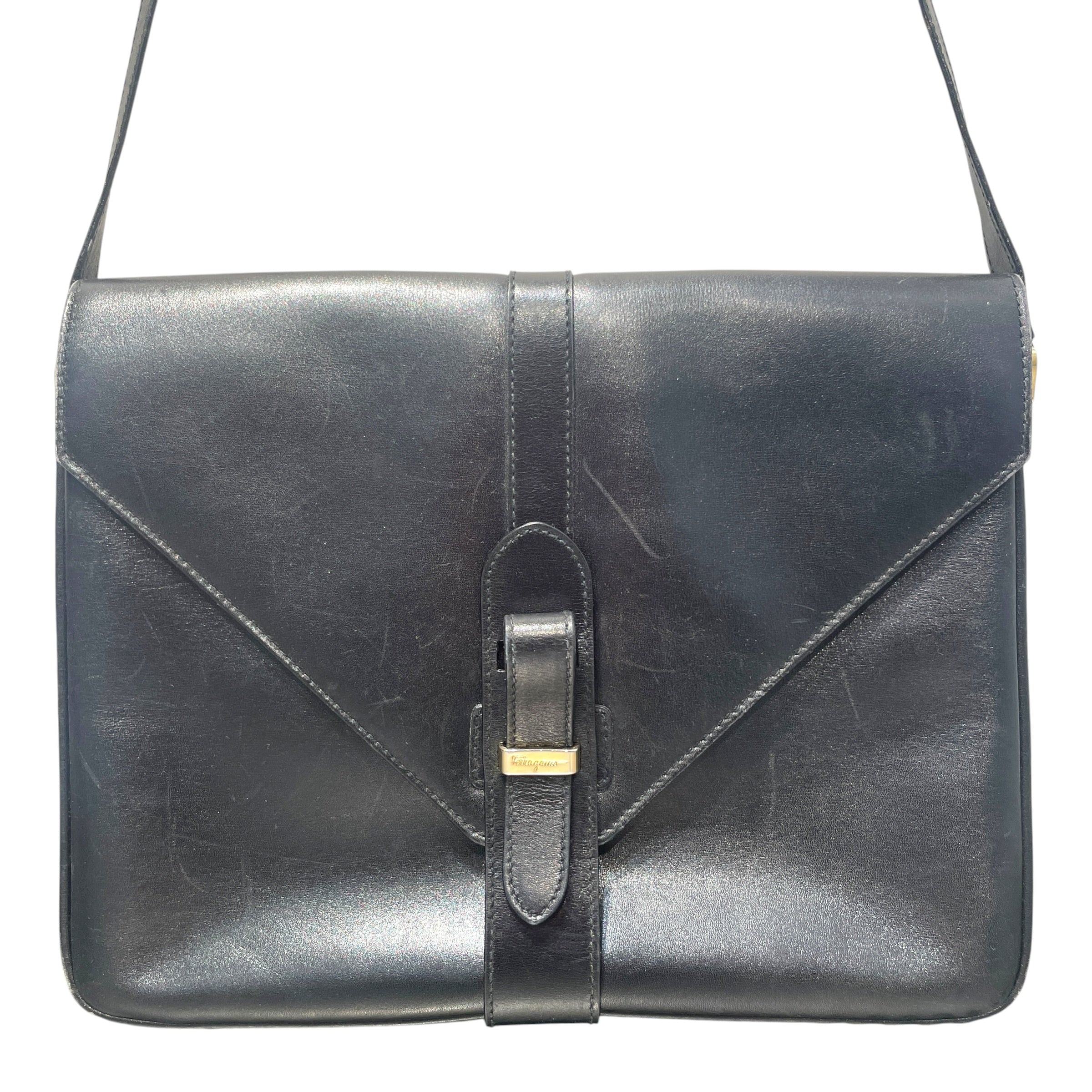 Salvatore Ferragamo/Cross Body Bag/Leather/BLK/Feragamo Crossbody view 2