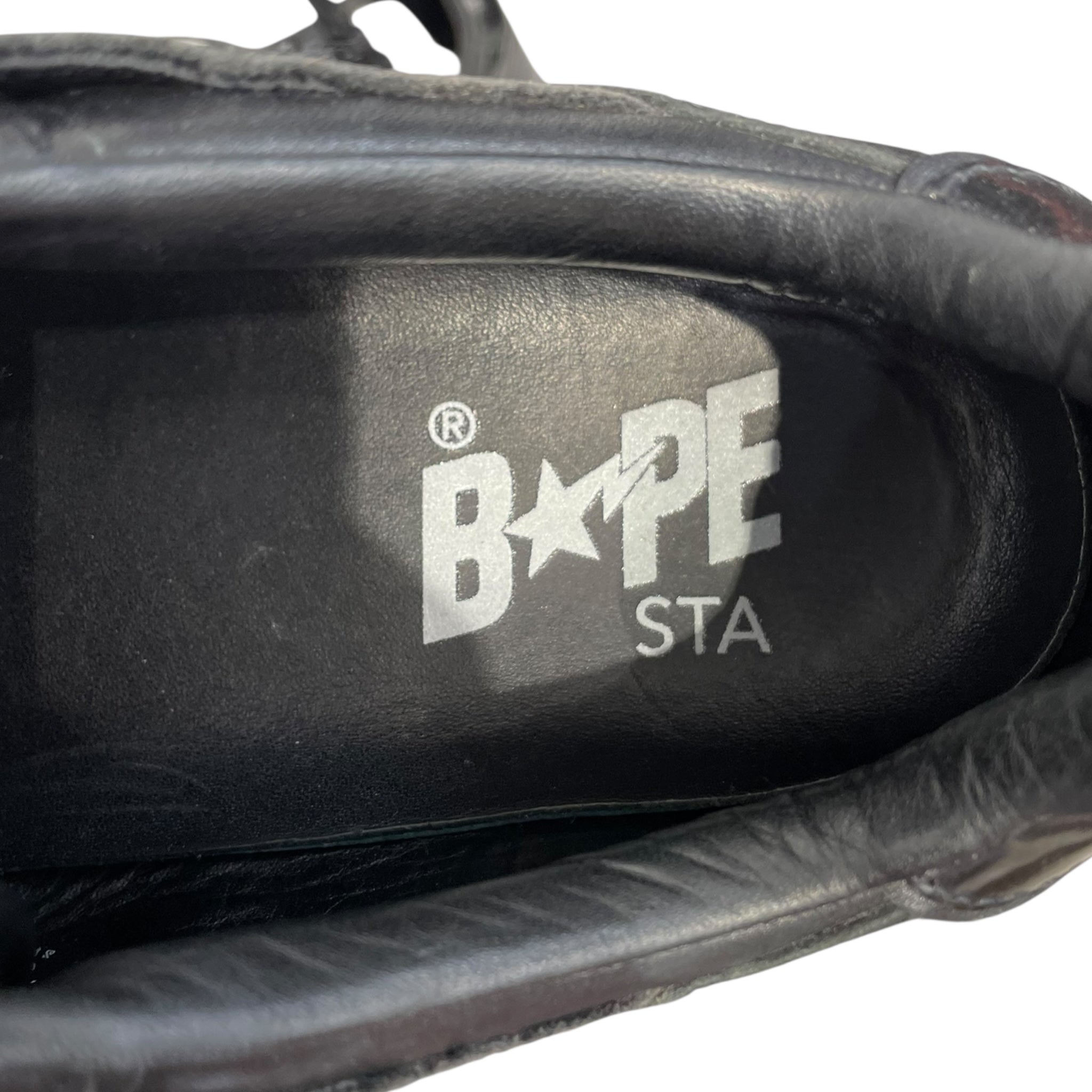 BAPE STA!/Low-Sneakers/US 9.5/Leather/BLK/bape sta black view 6