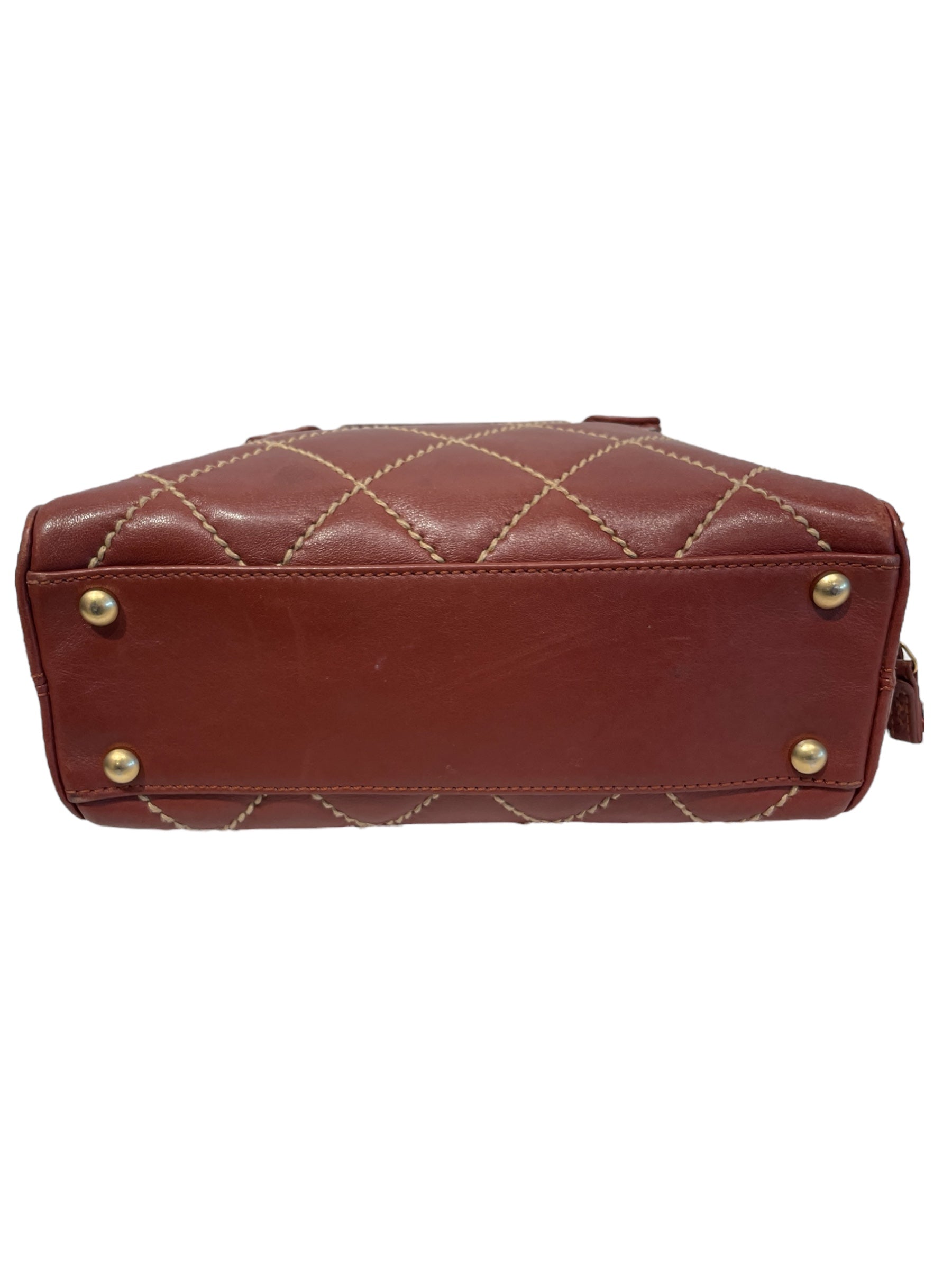 CHANEL/Hand Bag/OS/Lambskin/BRW/Surpique Zip Around Satchel view 7