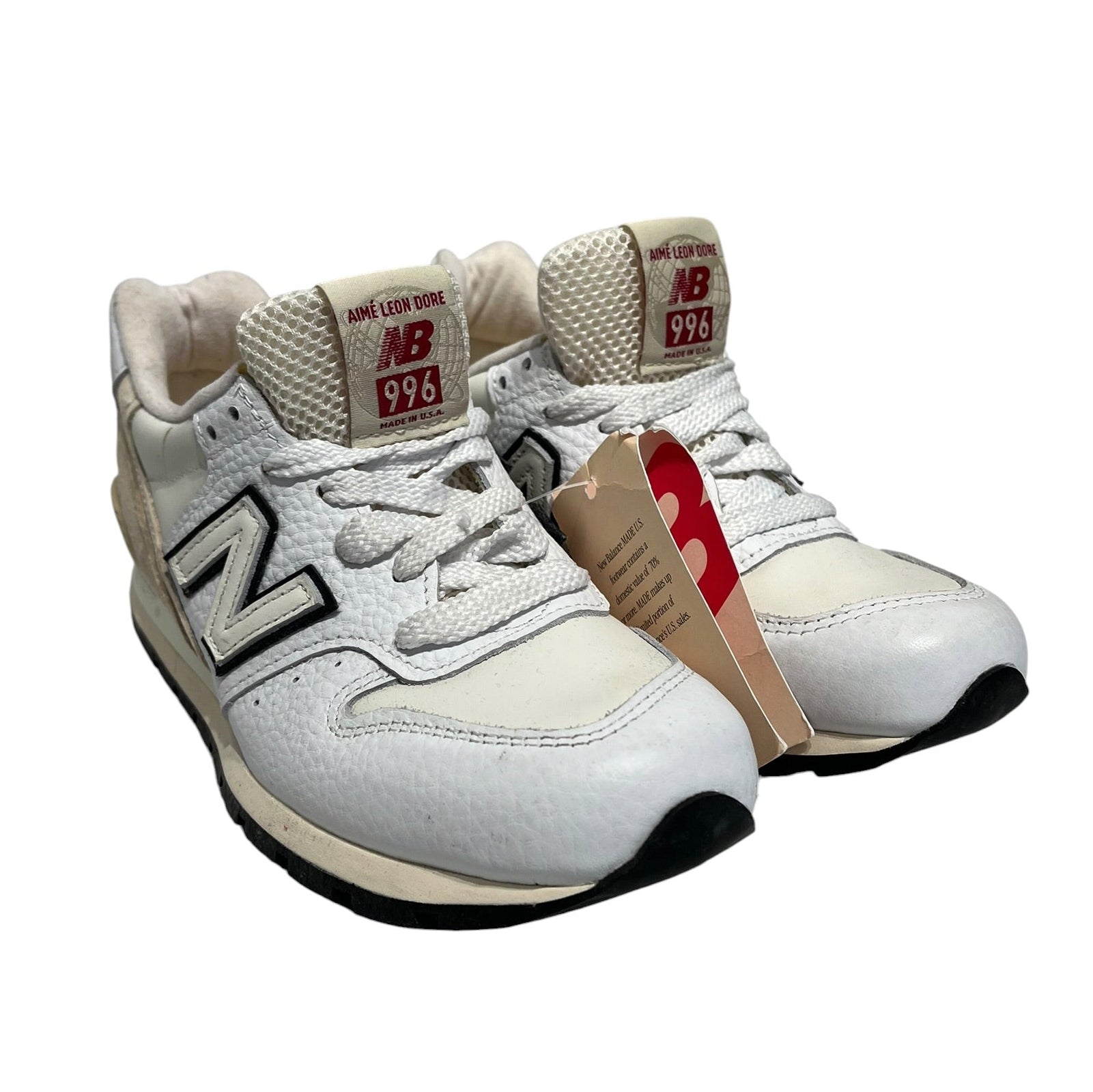 AIME LEON DORE/NEW BALANCE/Low-Sneakers/US 5/Cotton/WHT/NB996/WHT-BLK ACCENT/U996WG view 1