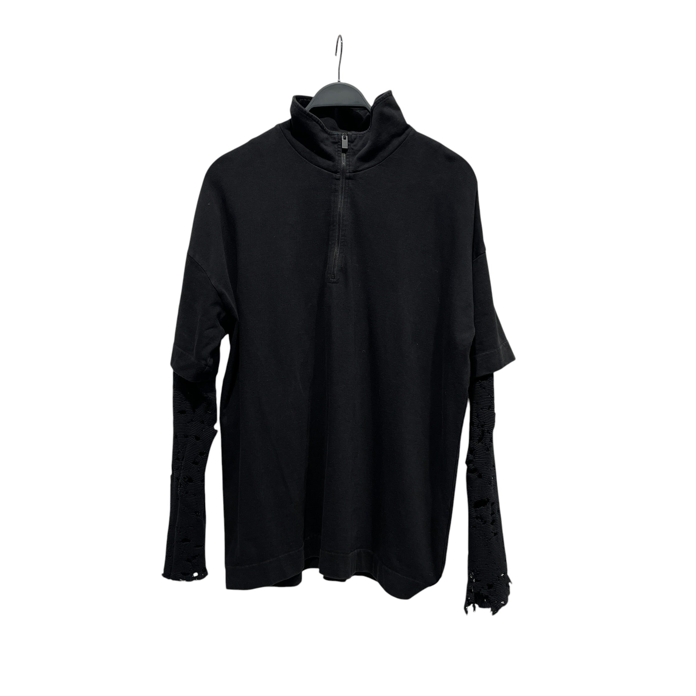 1017 ALYX 9SM(ALYX)/LS T-Shirt/M/Cotton/BLK/DOUBLE LAYER QUARTERZIP view 1