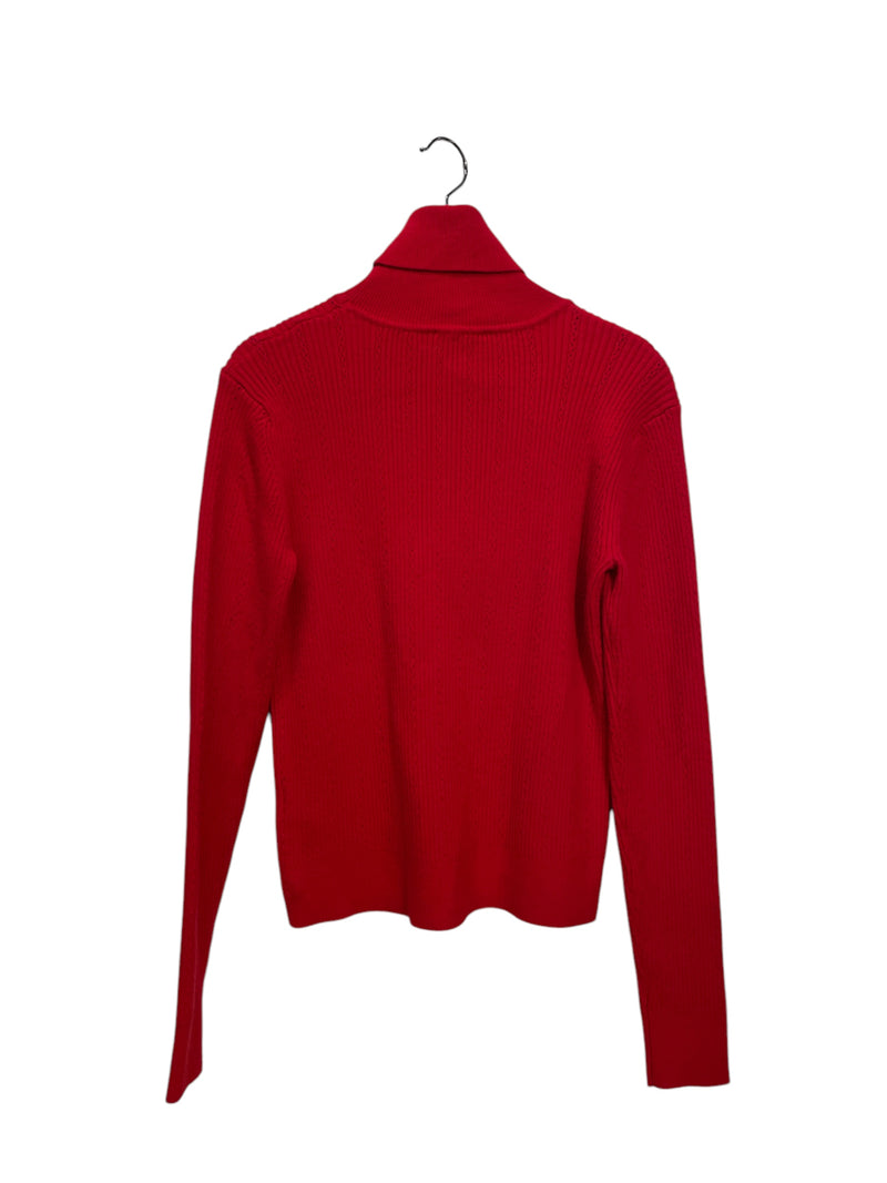 BALMAIN/Sweater/M/Cotton/RED/Turtle Neck/