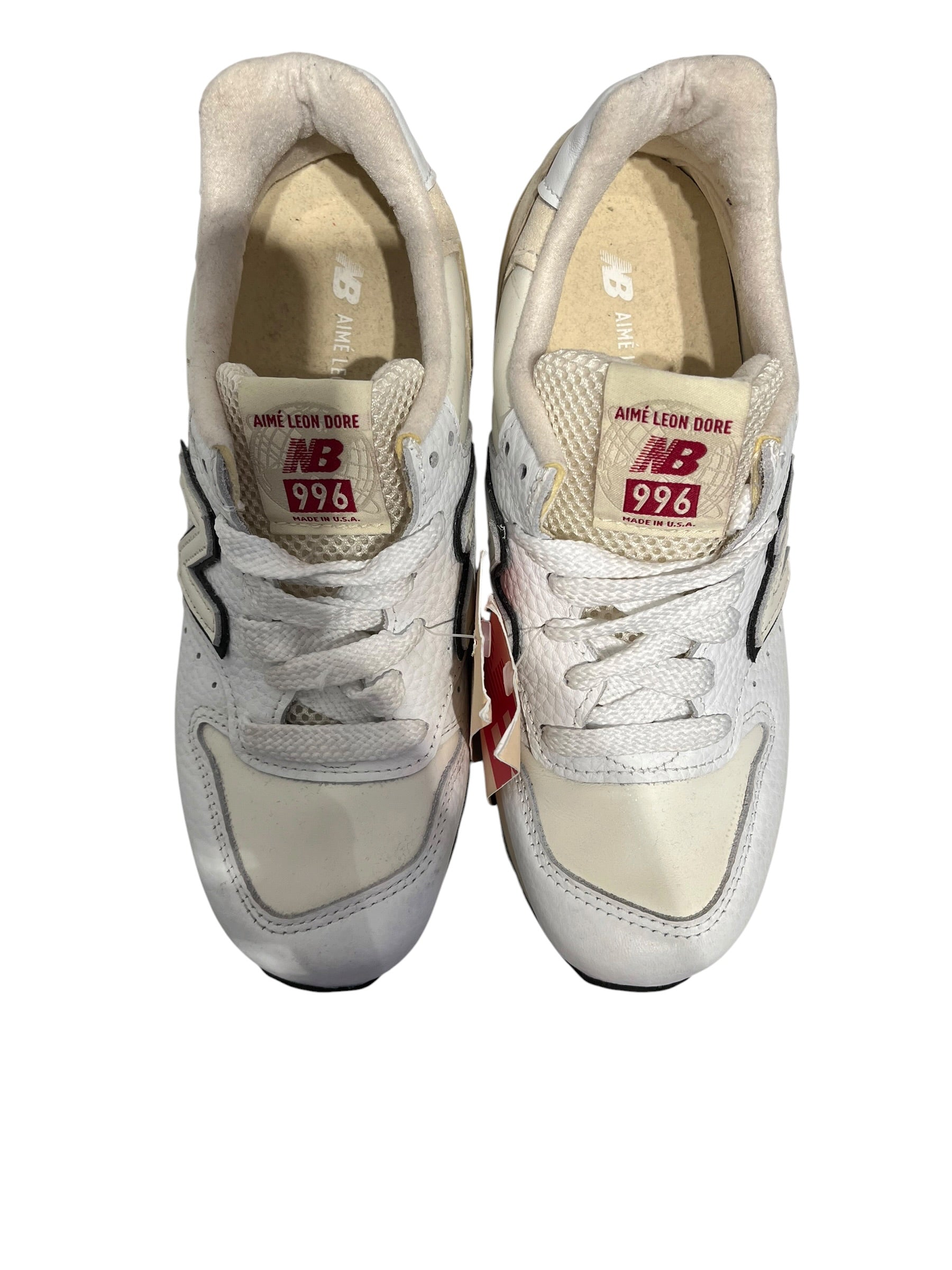 AIME LEON DORE/NEW BALANCE/Low-Sneakers/US 5/Cotton/WHT/NB996/WHT-BLK ACCENT/U996WG view 4