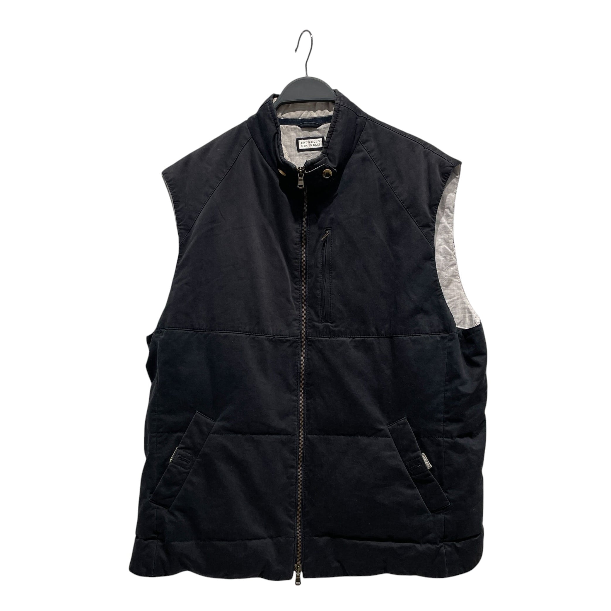 BRUNELLO CUCINELLI/Vest/XXL/Cotton/NVY/GREY INTERIOR LINING view 1