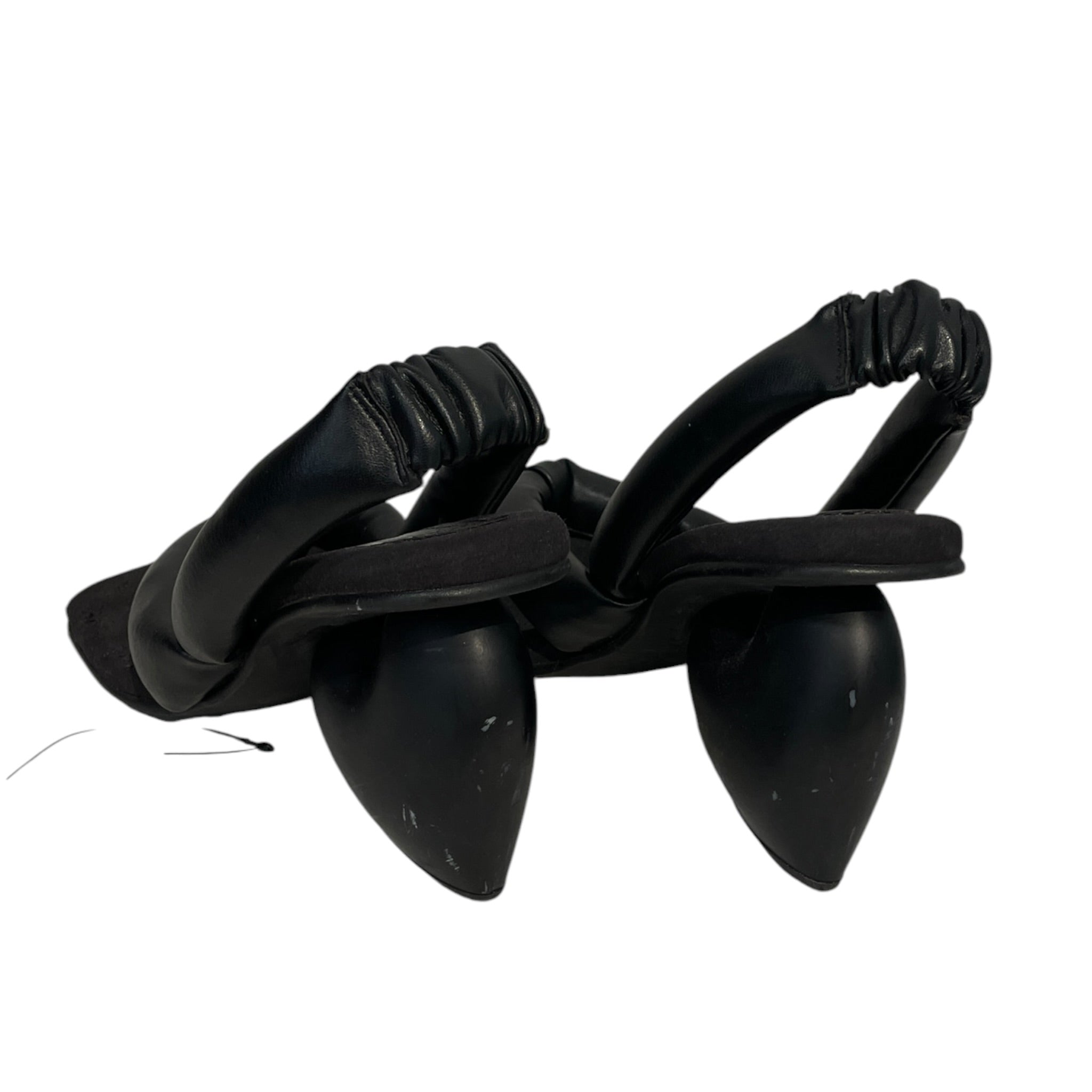 YUME YUME/Sandals/UK 5.5/Leather/BLK/Open-Toe/Chunky Heart Bottom view 2