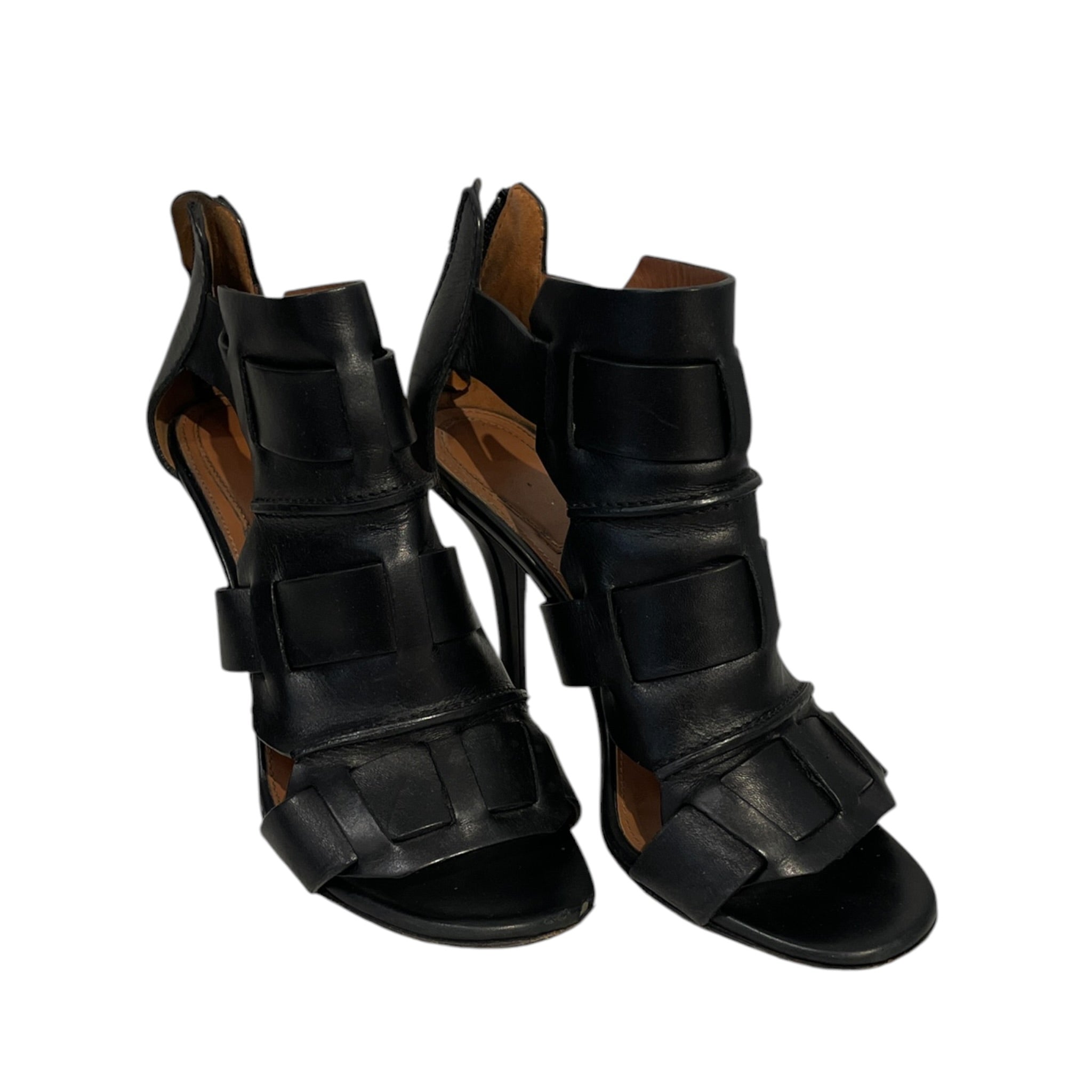 GIVENCHY/Heels/EU 37/BLK/Open-Toe/OPEN TOE GIVENCHY HEEL BLK view 1