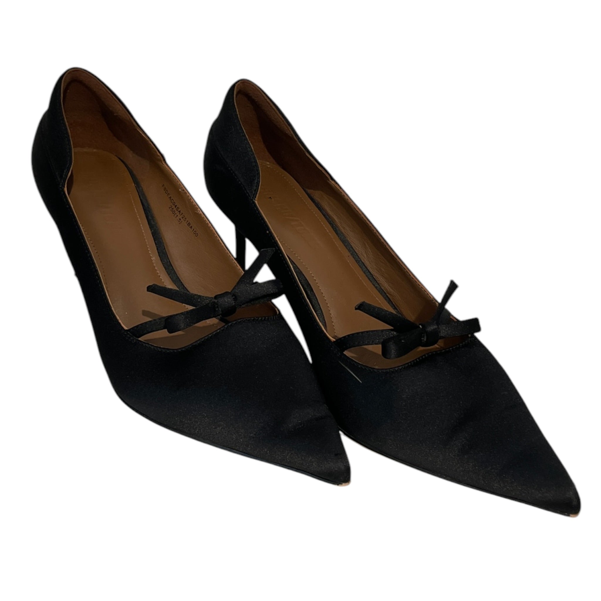 SHUSHU/TONG/Heels/UK 5.5/Suede/BLK/V-Tip/Bow Tie BRWN Leather Interior view 1