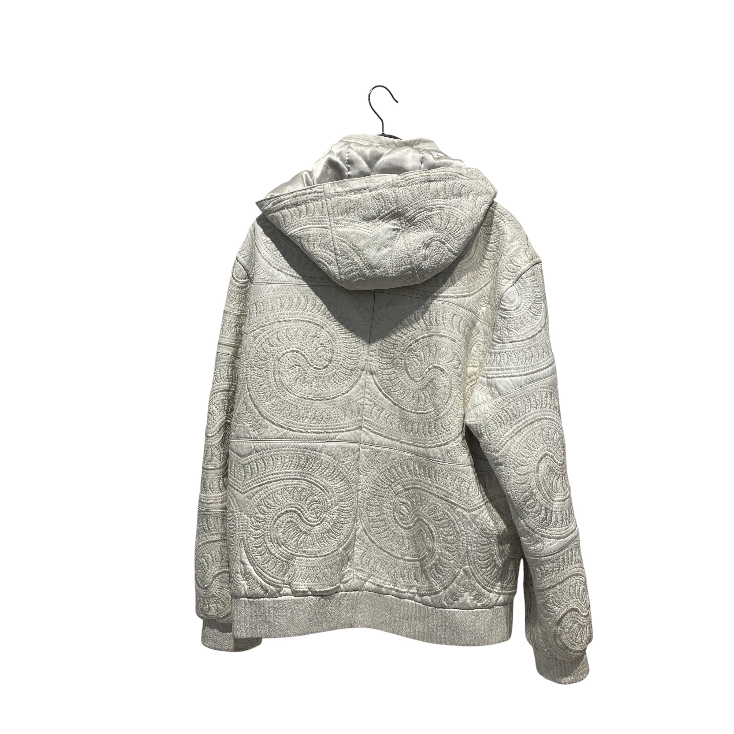 BUBBLE WELL/Leather Jkt/XL/Leather/WHT/STITCH DESIGN HOODED JACKET view 2