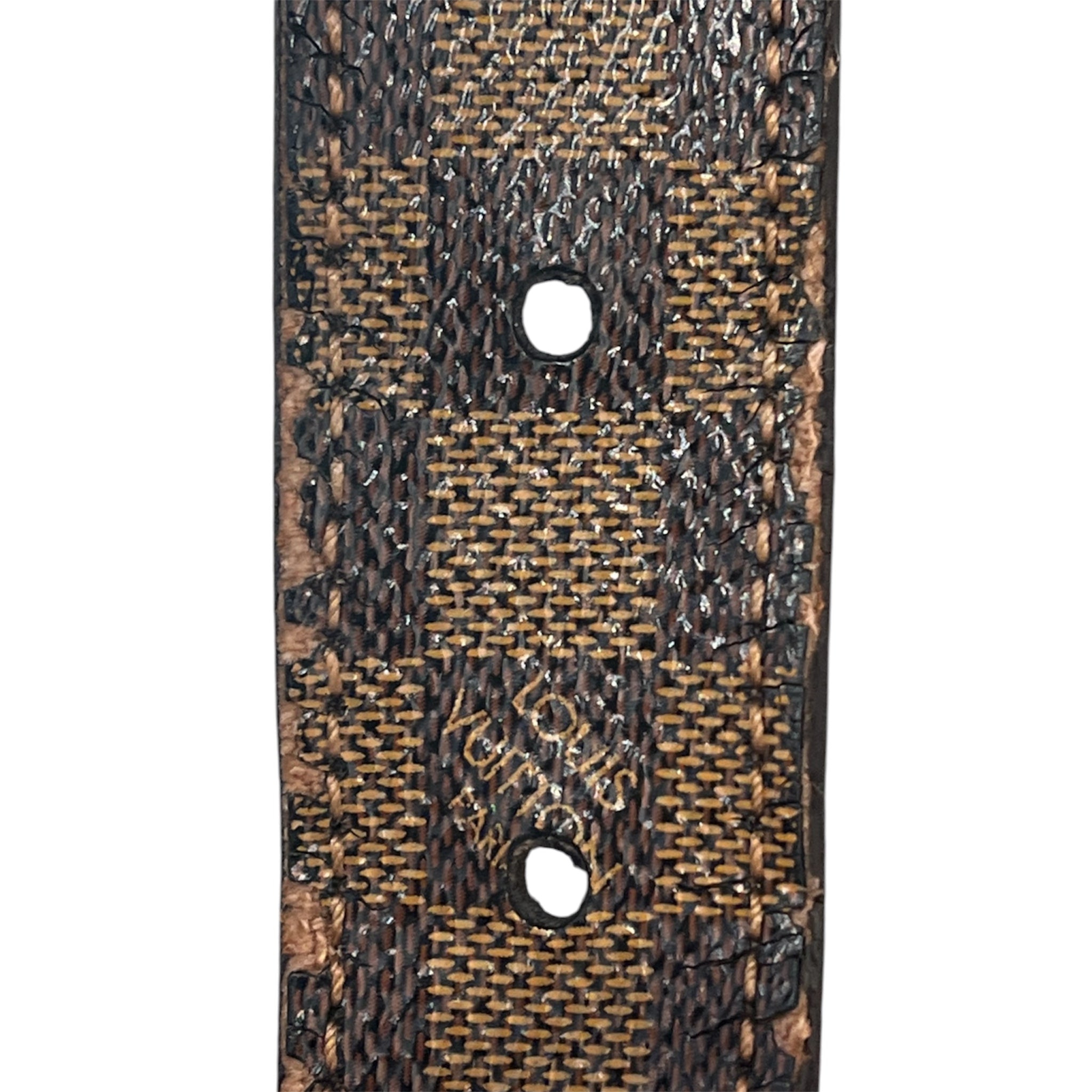 LOUIS VUITTON/Belt/Monogram/Leather/BRW/DAMIER EBENE MINI BELT GOLD BK view 4