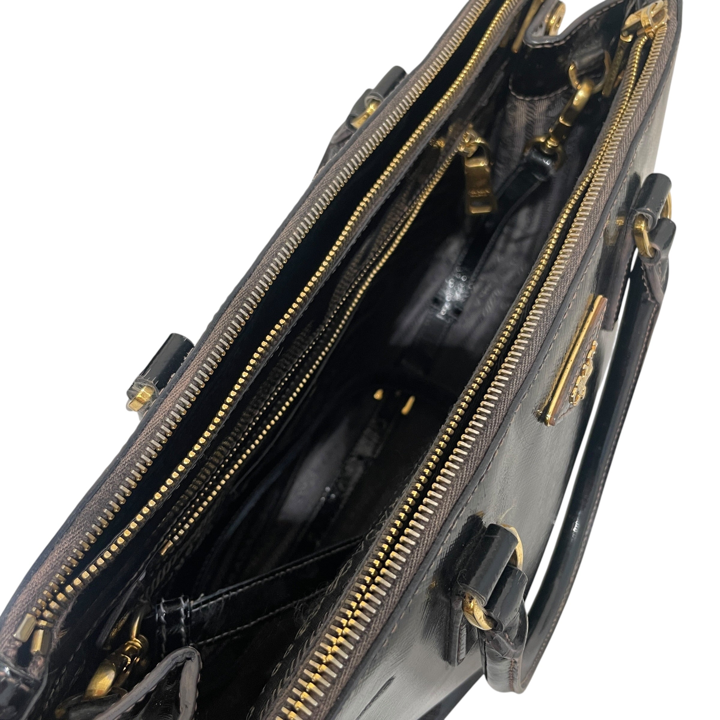 PRADA/Bag/Leather/BLK/Saffiano Vernice leather small view 4