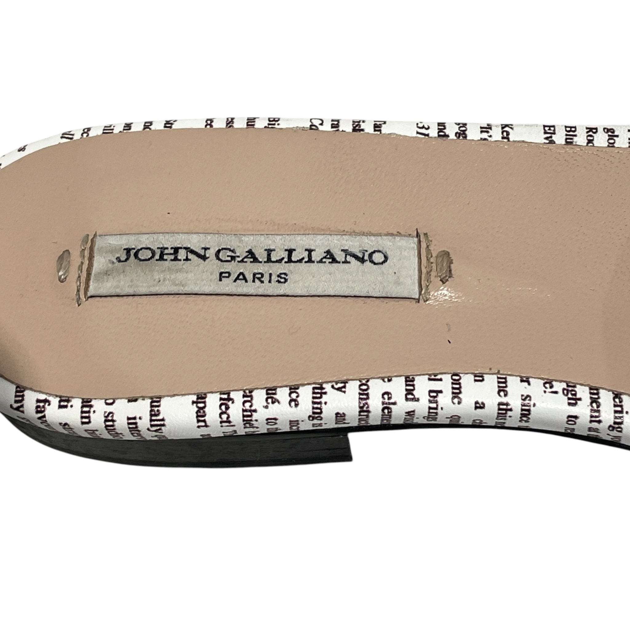 John Galliano/Sandals/EU 37/Leather/BEG/Newspaper link sandal view 3