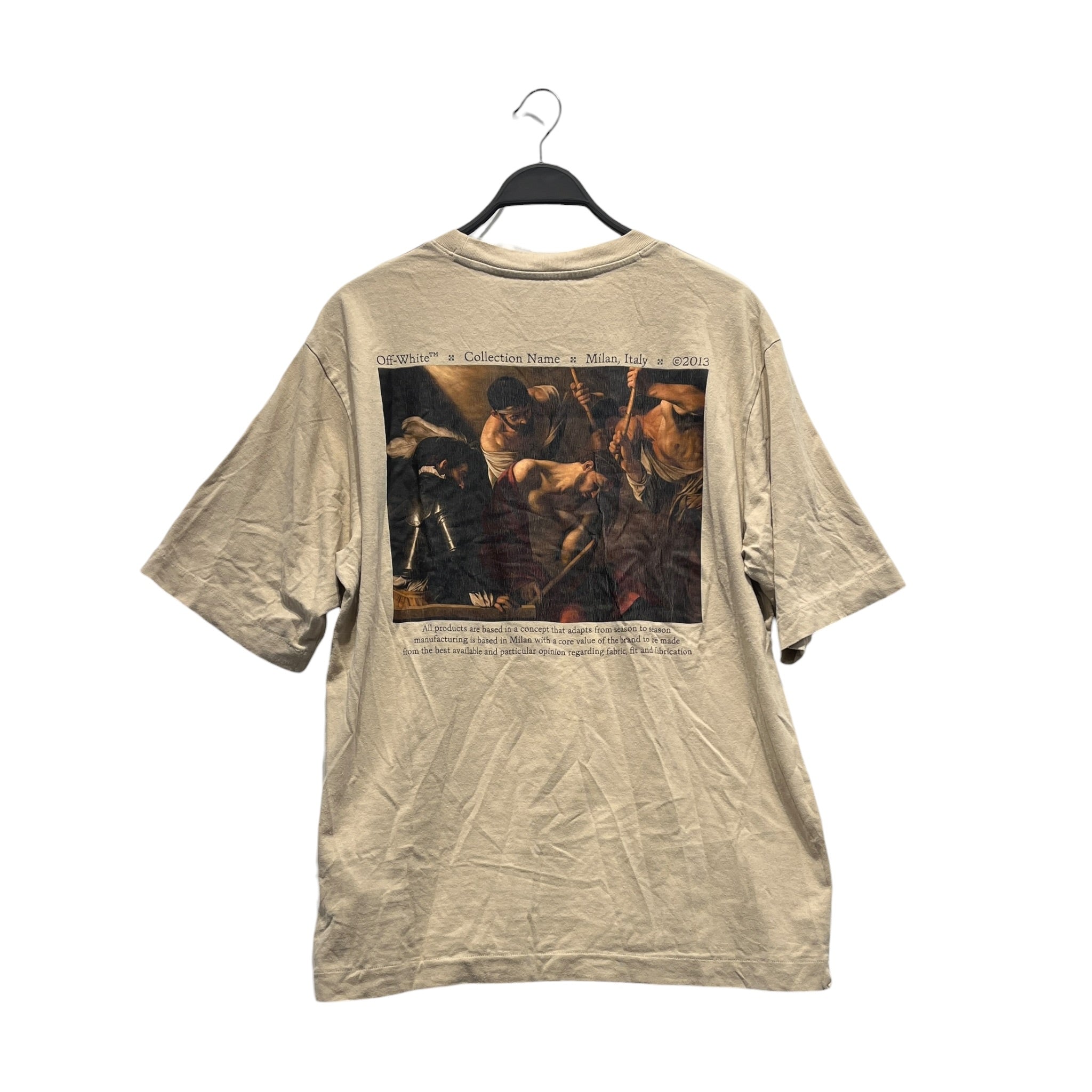 OFF-WHITE/T-Shirt/L/Cotton/BEG/CARVAGGIO GRAPHIC ON BACK view 2