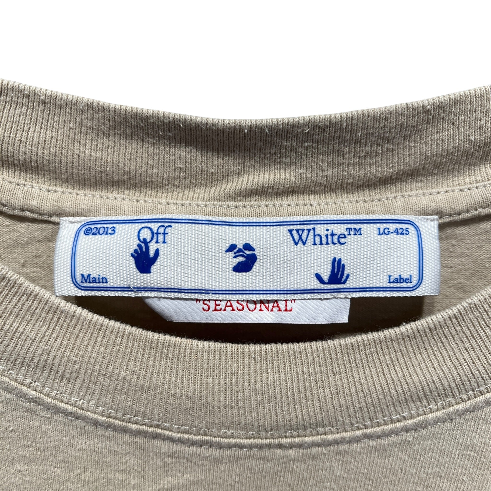 OFF-WHITE/T-Shirt/L/Cotton/BEG/CARVAGGIO GRAPHIC ON BACK view 3