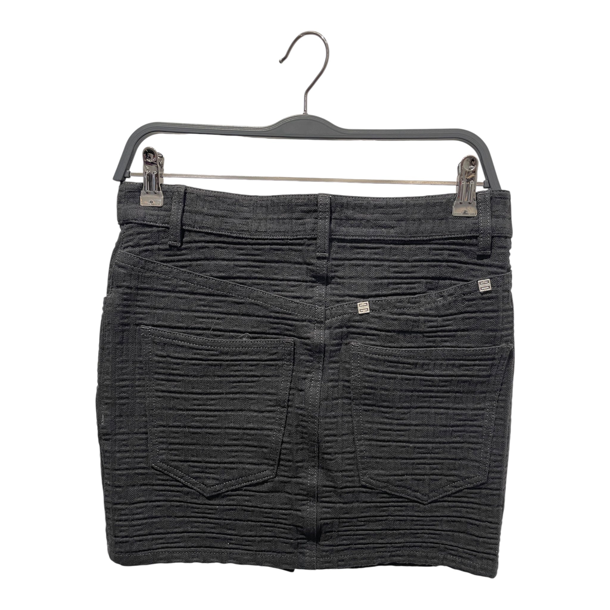 GIVENCHY/Skirt/36/Monogram/Cotton/BLK/Mini Length/EMBOSSED MONOGRAM SKIRT view 2