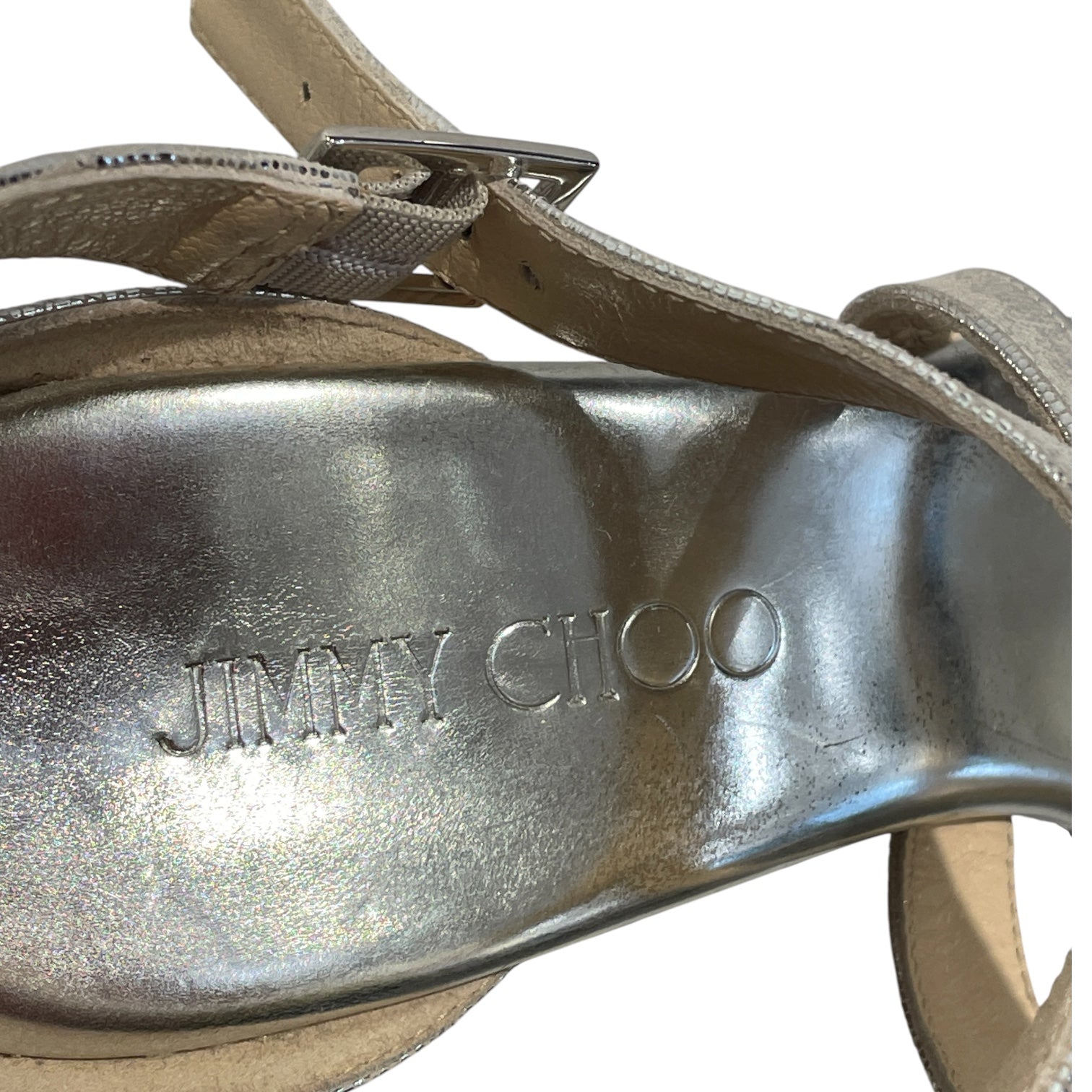 JIMMY CHOO/Heels/EU 38.5/SLV/cork wedges in silver view 3
