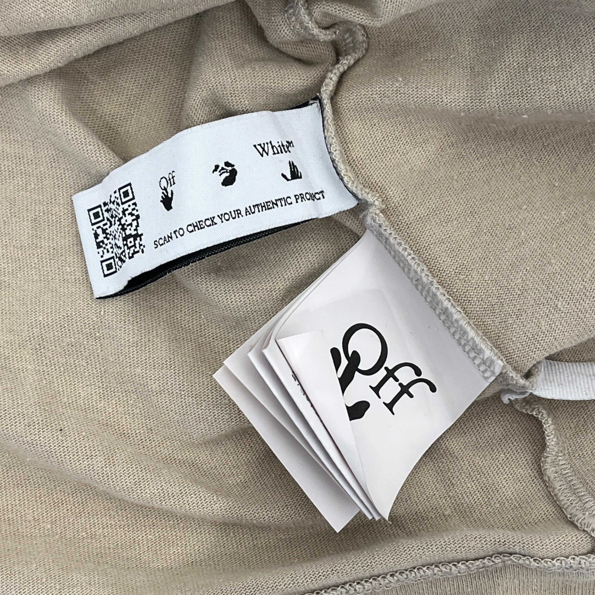 OFF-WHITE/T-Shirt/L/Cotton/BEG/CARVAGGIO GRAPHIC ON BACK view 4