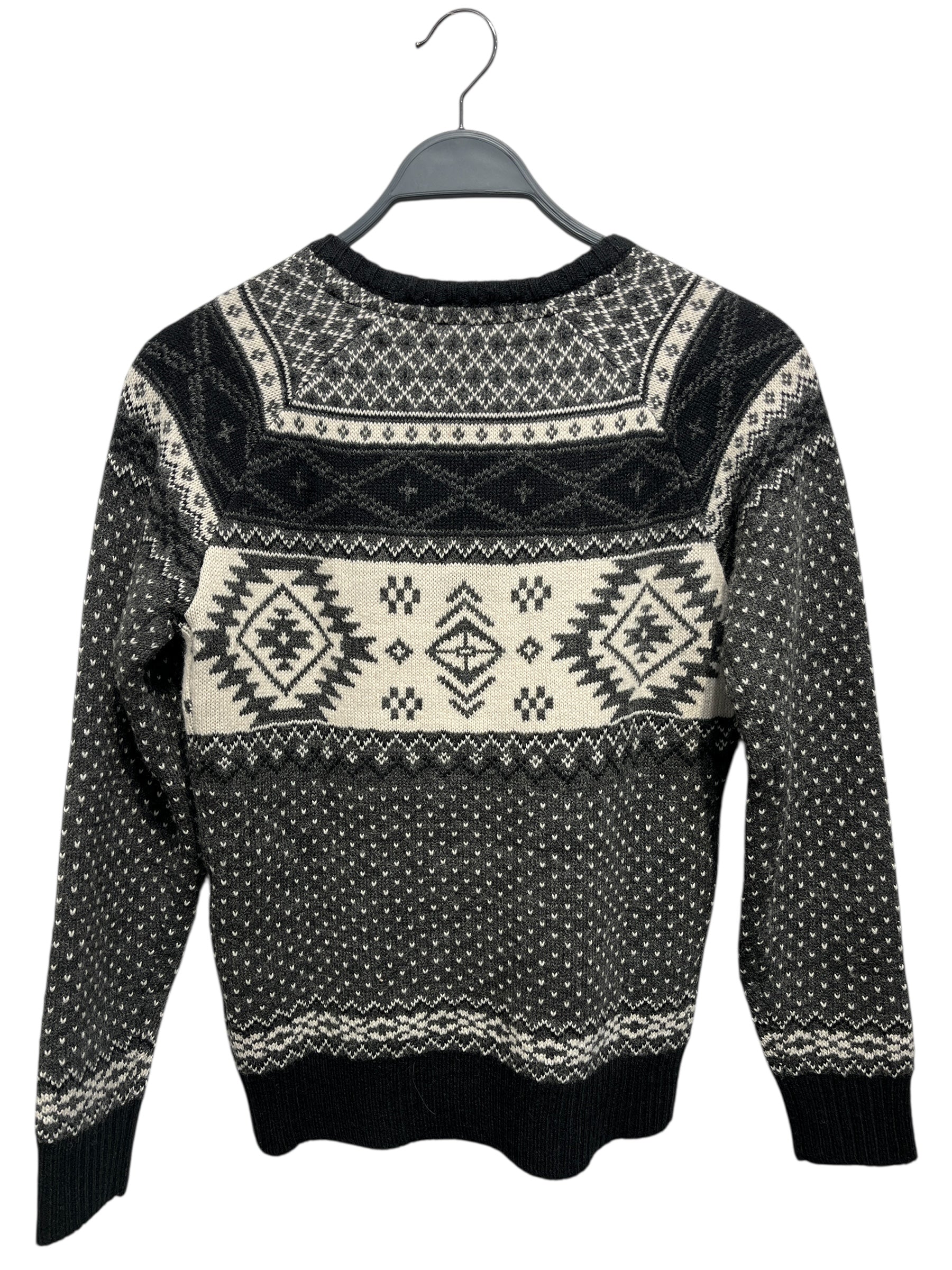 291295=HOMME/Sweater/1/All Over Print/Wool/GRY/VINTAGE STYLE SWEATER GRAPHIC view 2