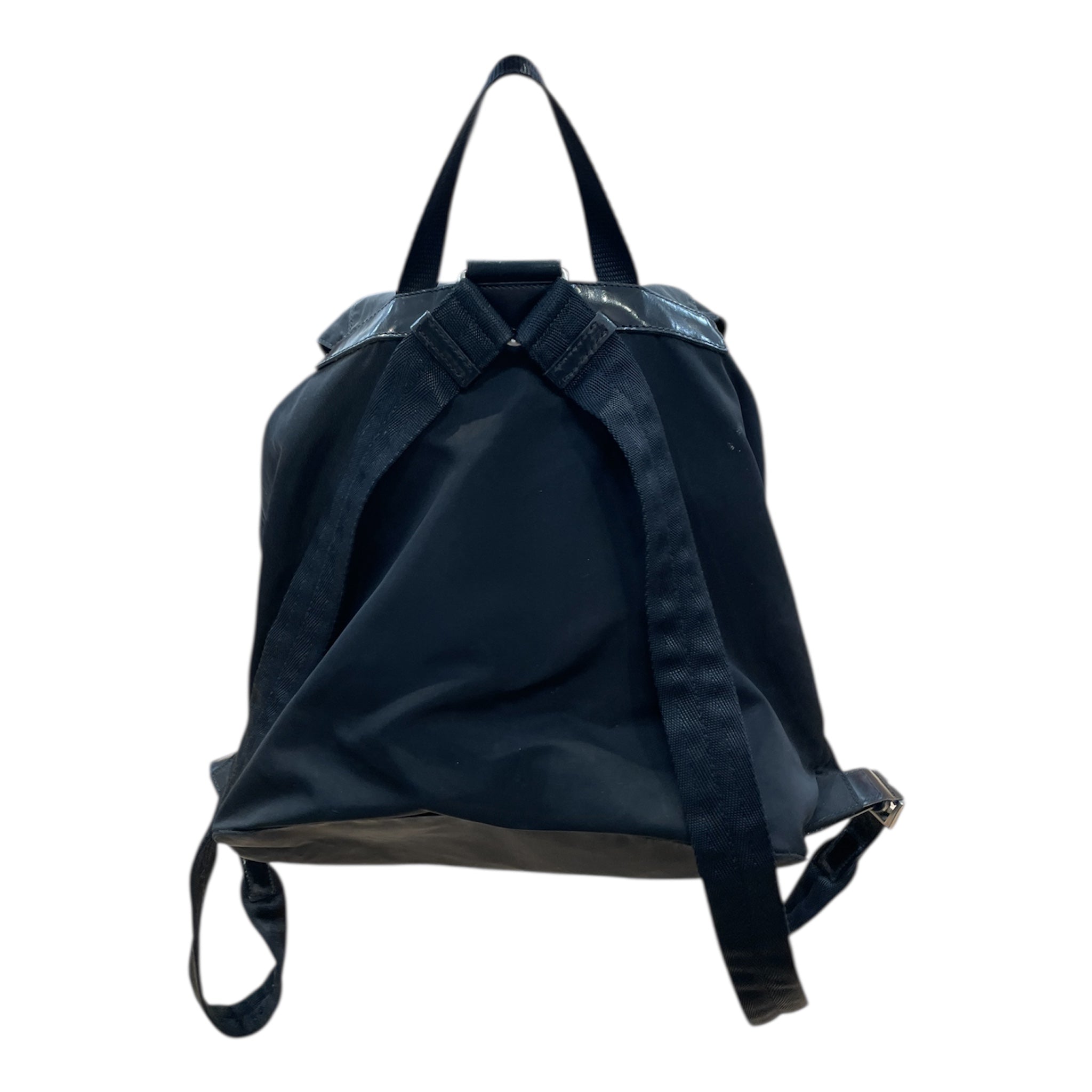 PRADA/Backpack/Nylon/BLK/slvr hardware w/ belts 6DXJ74Q view 2