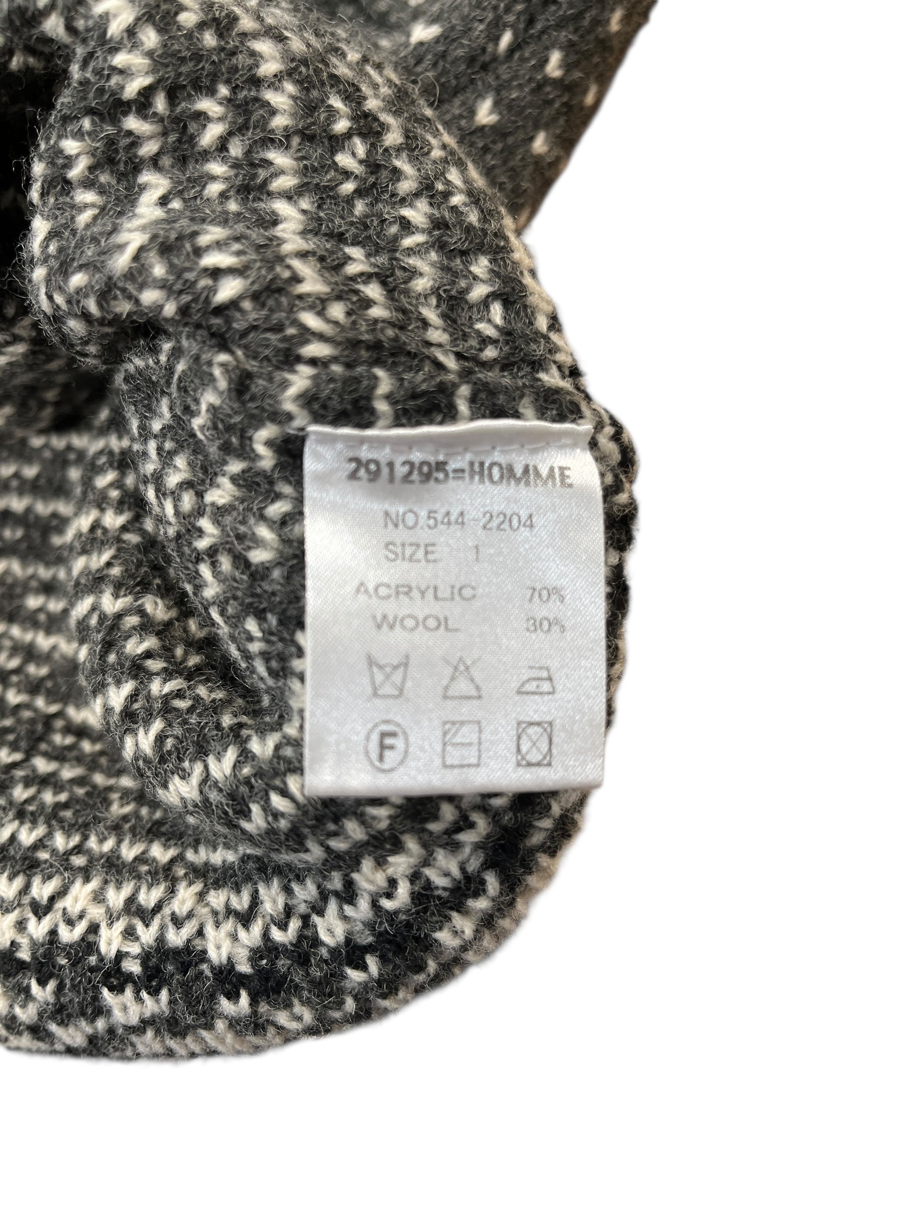 291295=HOMME/Sweater/1/All Over Print/Wool/GRY/VINTAGE STYLE SWEATER GRAPHIC view 4
