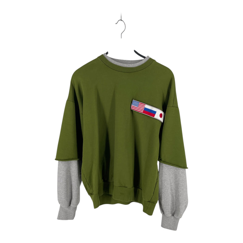 Gosha Rubchinskiy/Sweatshirt/L/Cotton/GRN/GREY SLEEVES