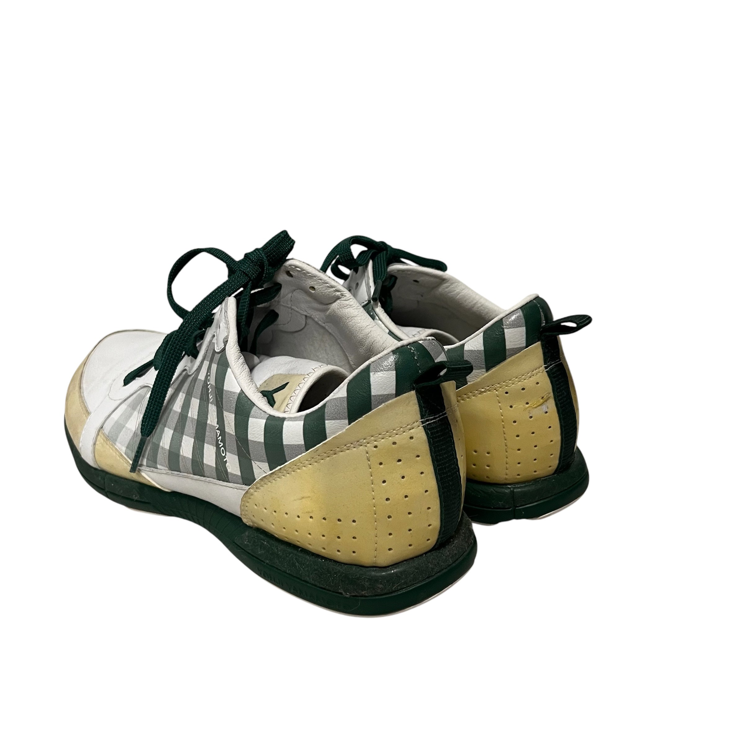 YOHJI YAMAMOTO/adidas/Low-Sneakers/US 6.5/Leather/WHT/trainer plaid view 2