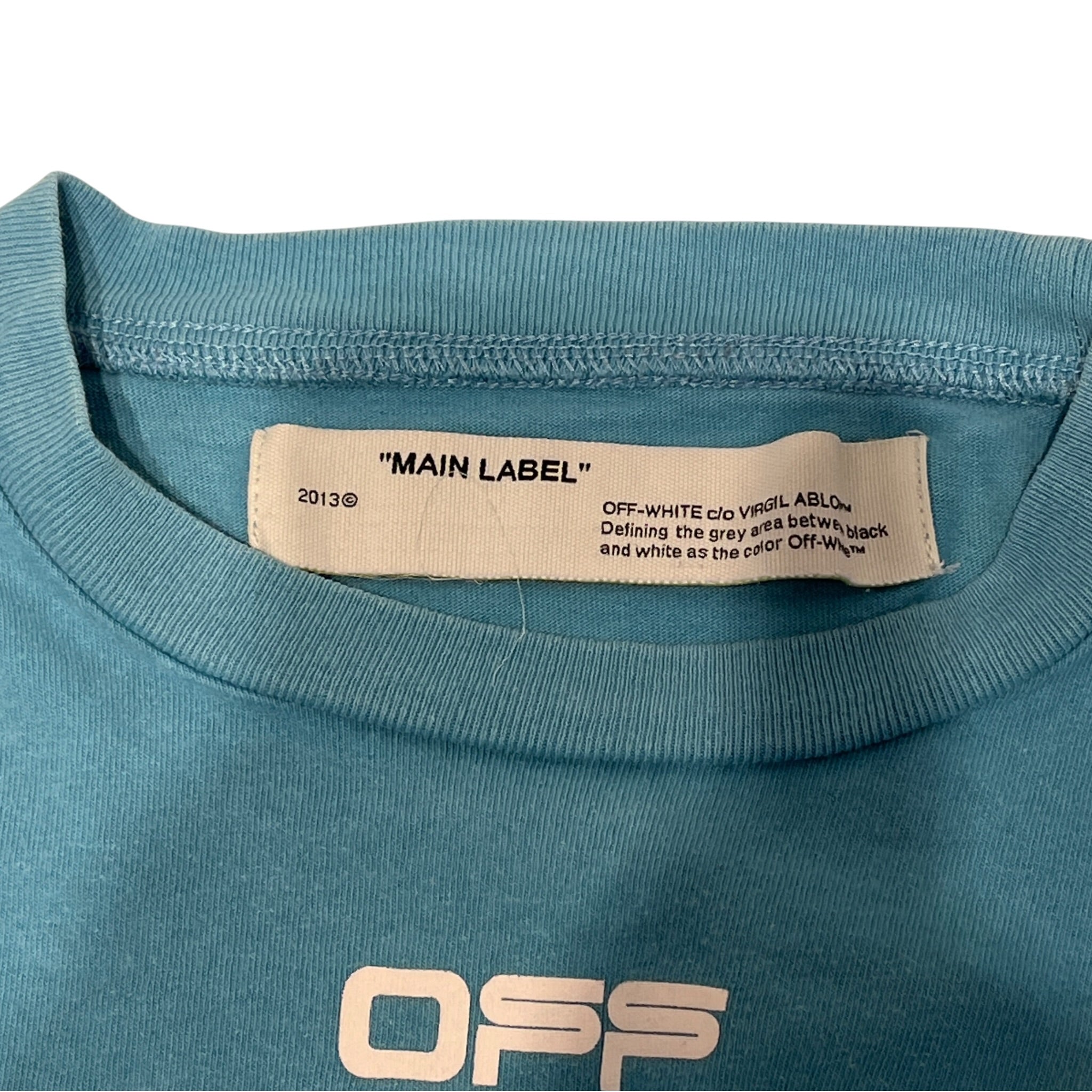 OFF-WHITE/T-Shirt/XS/Cotton/BLU/Graphic/CABIN BAGGAGE GRAPHIC view 3