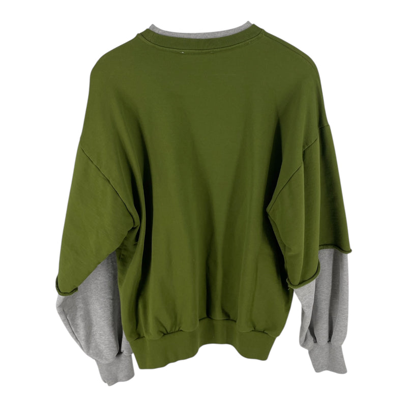 Gosha Rubchinskiy/Sweatshirt/L/Cotton/GRN/GREY SLEEVES
