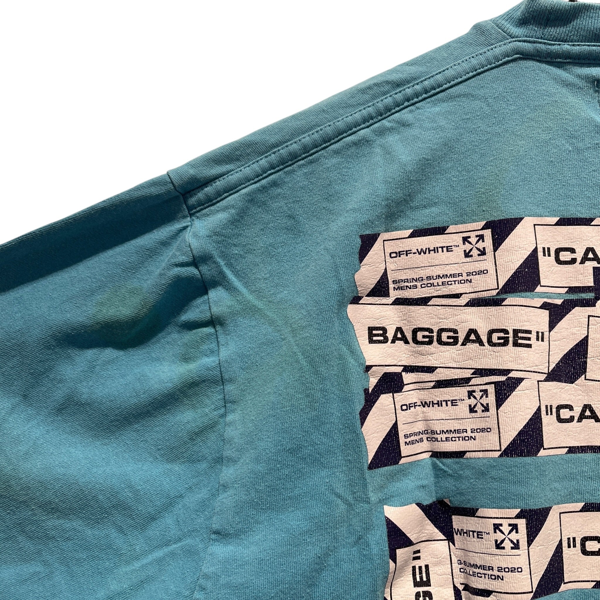 OFF-WHITE/T-Shirt/XS/Cotton/BLU/Graphic/CABIN BAGGAGE GRAPHIC view 6