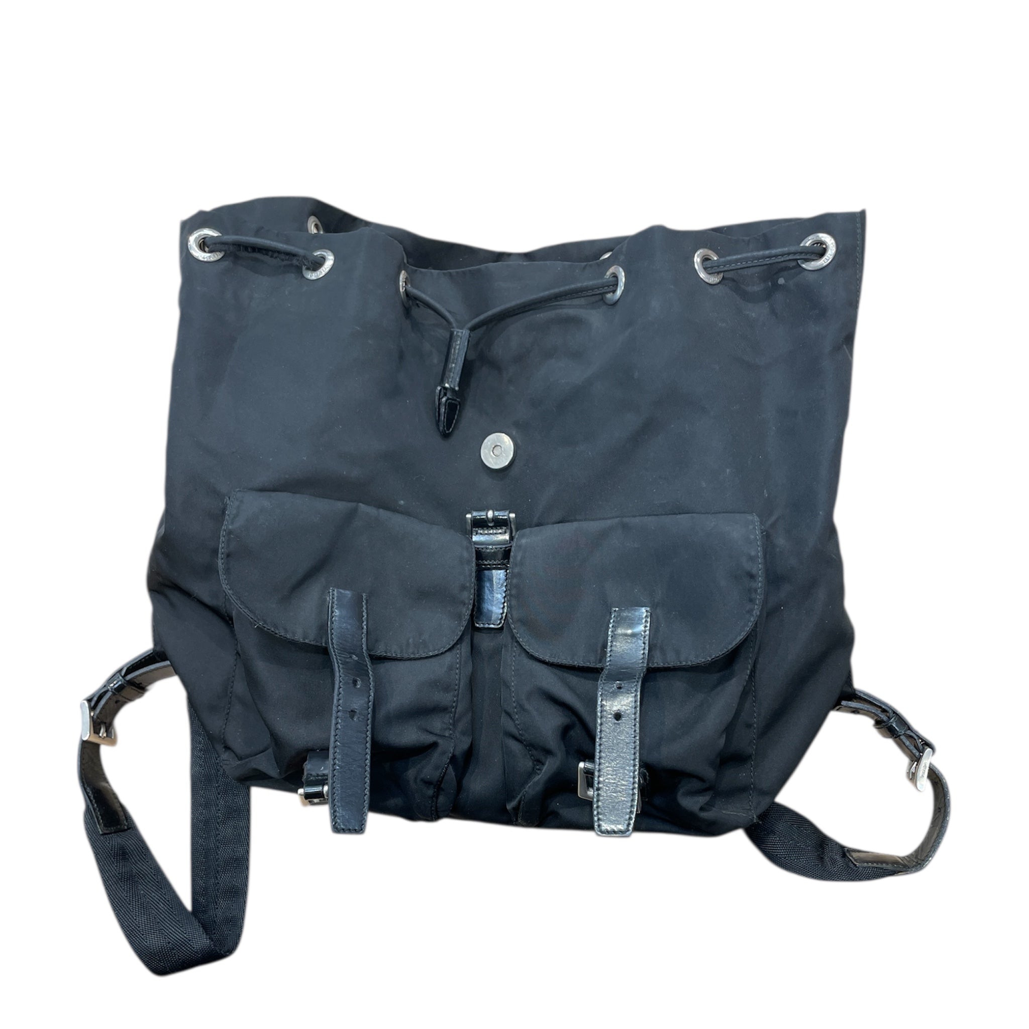 PRADA/Backpack/Nylon/BLK/slvr hardware w/ belts 6DXJ74Q view 4