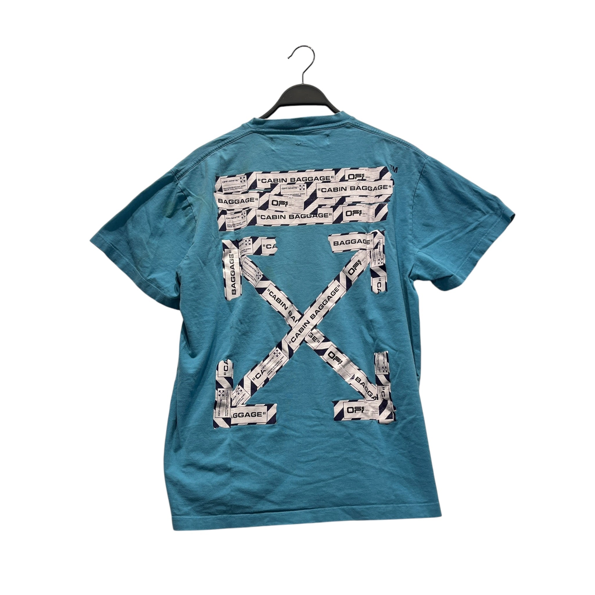 OFF-WHITE/T-Shirt/XS/Cotton/BLU/Graphic/CABIN BAGGAGE GRAPHIC view 2