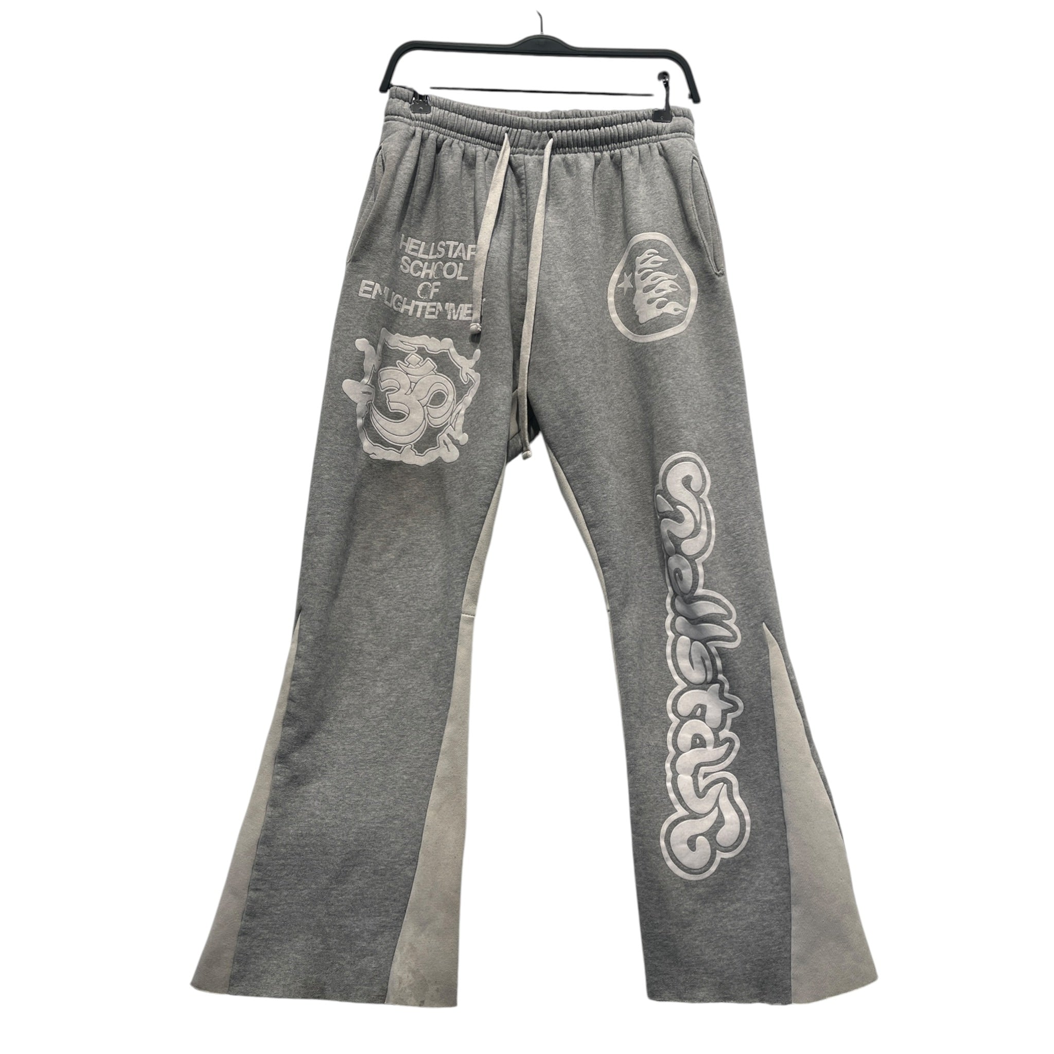 HELLSTAR/Bootcut Pants/M/Cotton/GRY/Graphic/school of enlightenment sweatp view 1