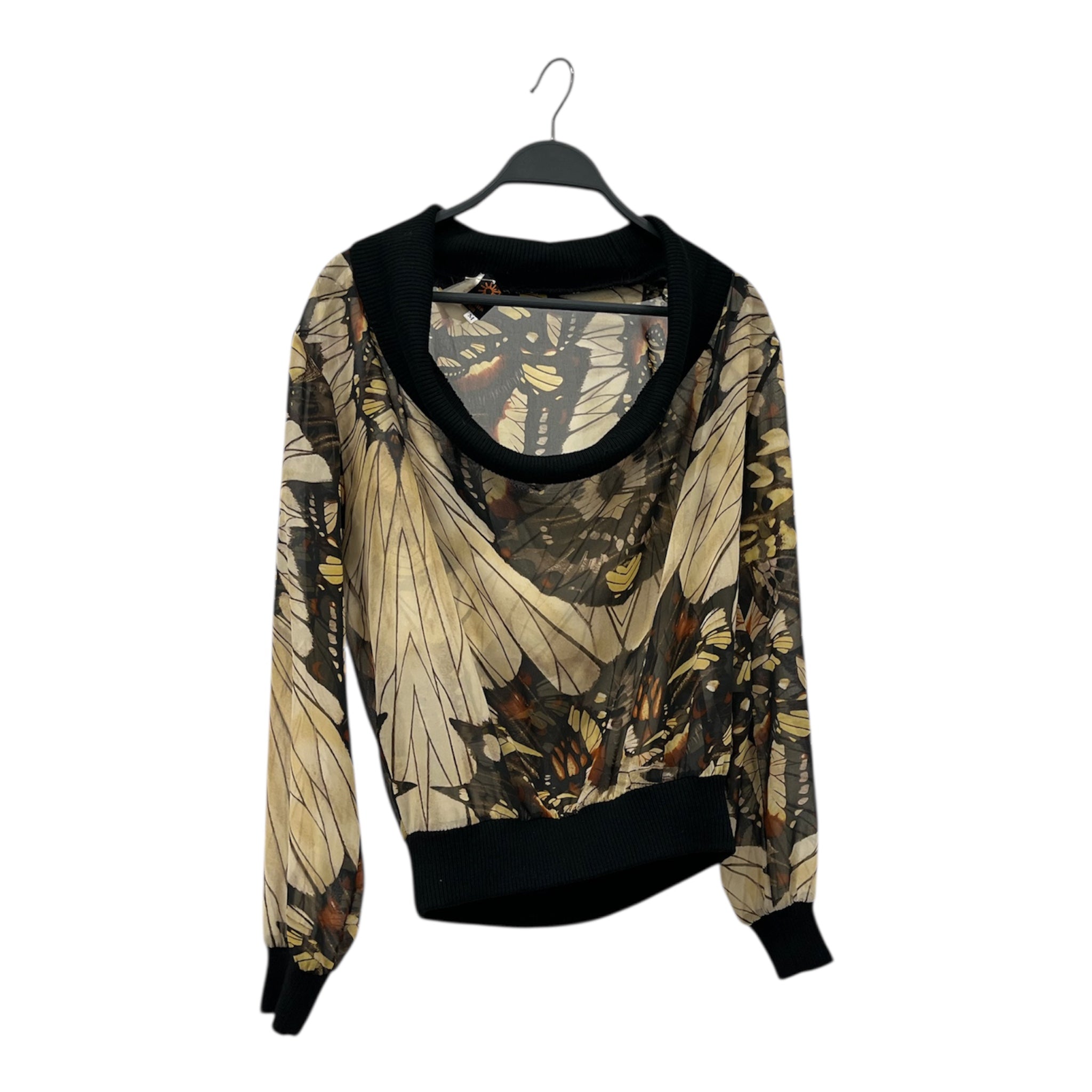 Jean Paul Gaultier/Sweater/M/Floral Pattern/MLT/knit sleeves and collar view 1