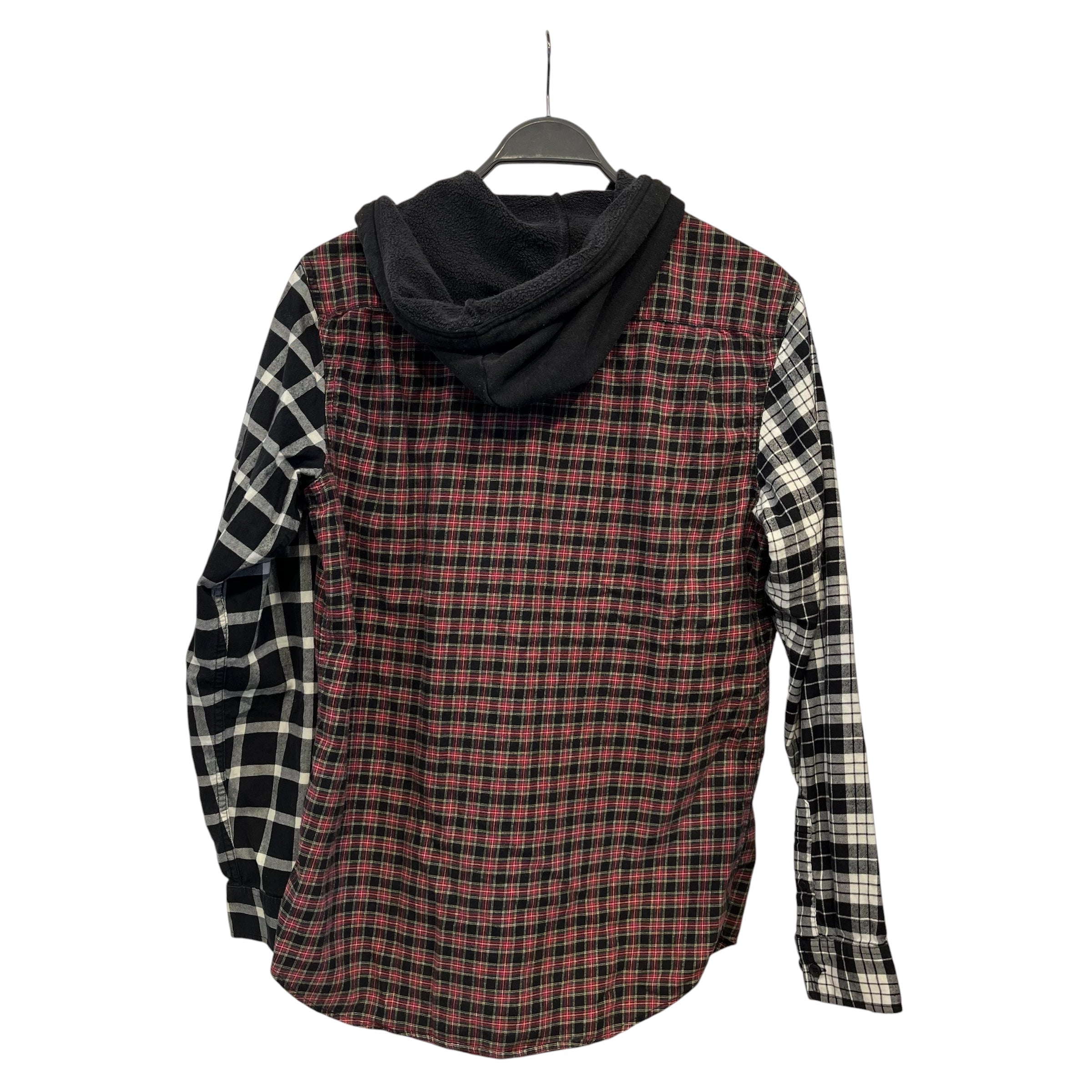 Supreme/Flannel Shirt/M/Cotton/RED/Tartan/2014 hoodie flannel blk sleeve view 2
