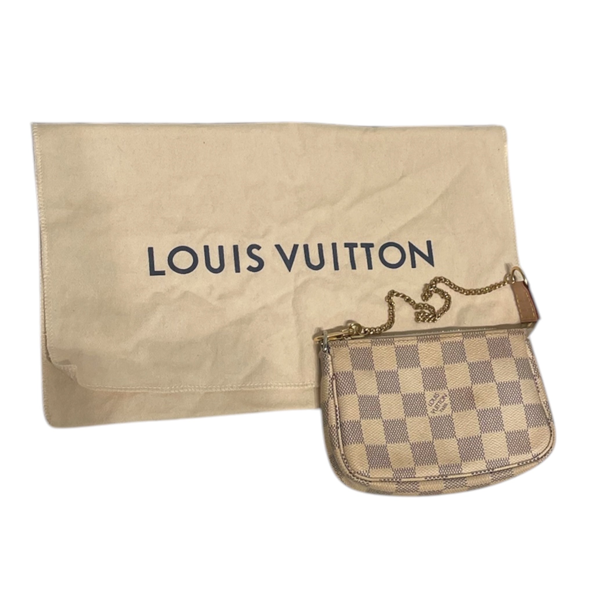 LOUIS VUITTON/Pouch/Monogram/Leather/WHT/Damier Azur Mini Pochette view 7