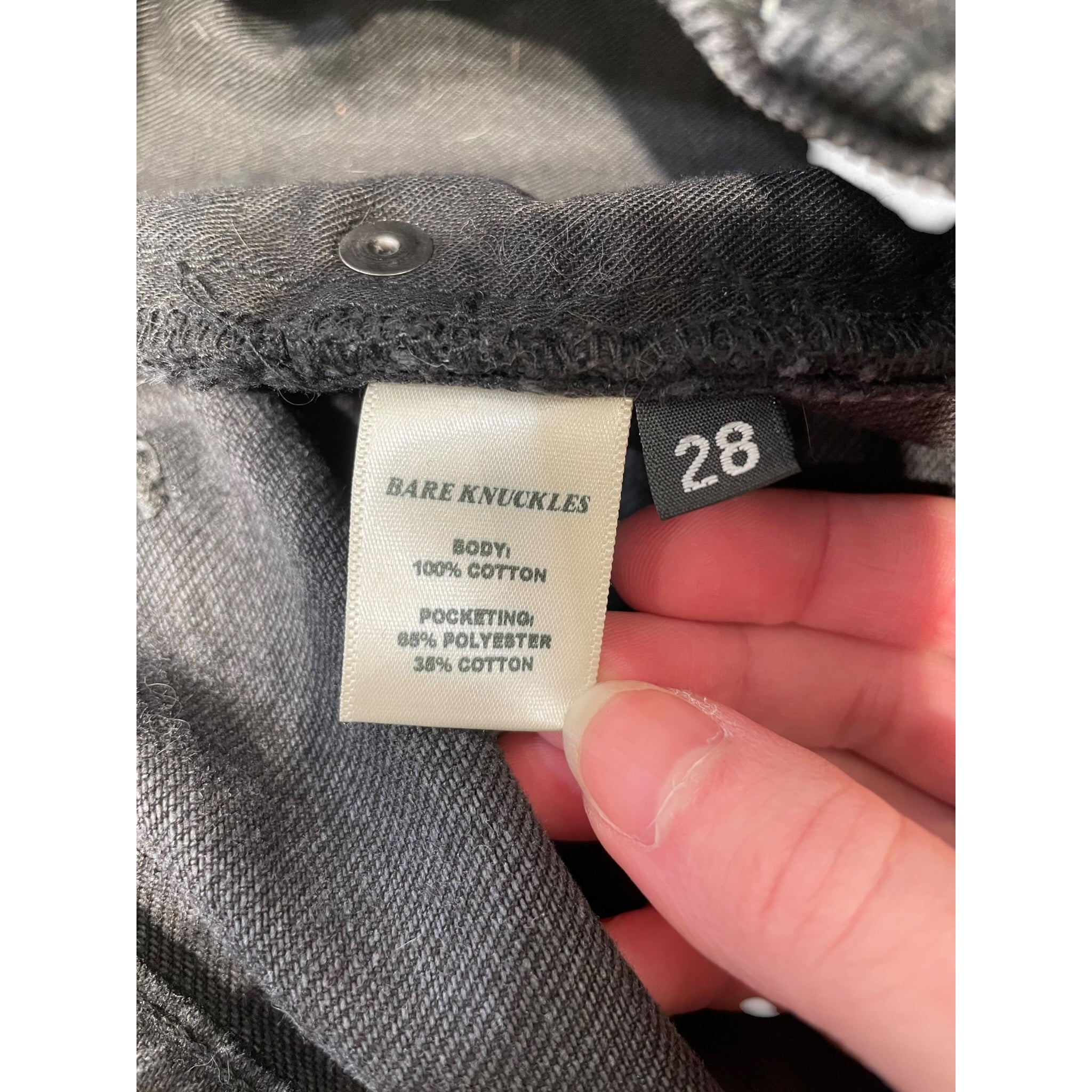 BARE KNUCKLES/Pants/28/Denim/BLK/Button Fly/ view 4
