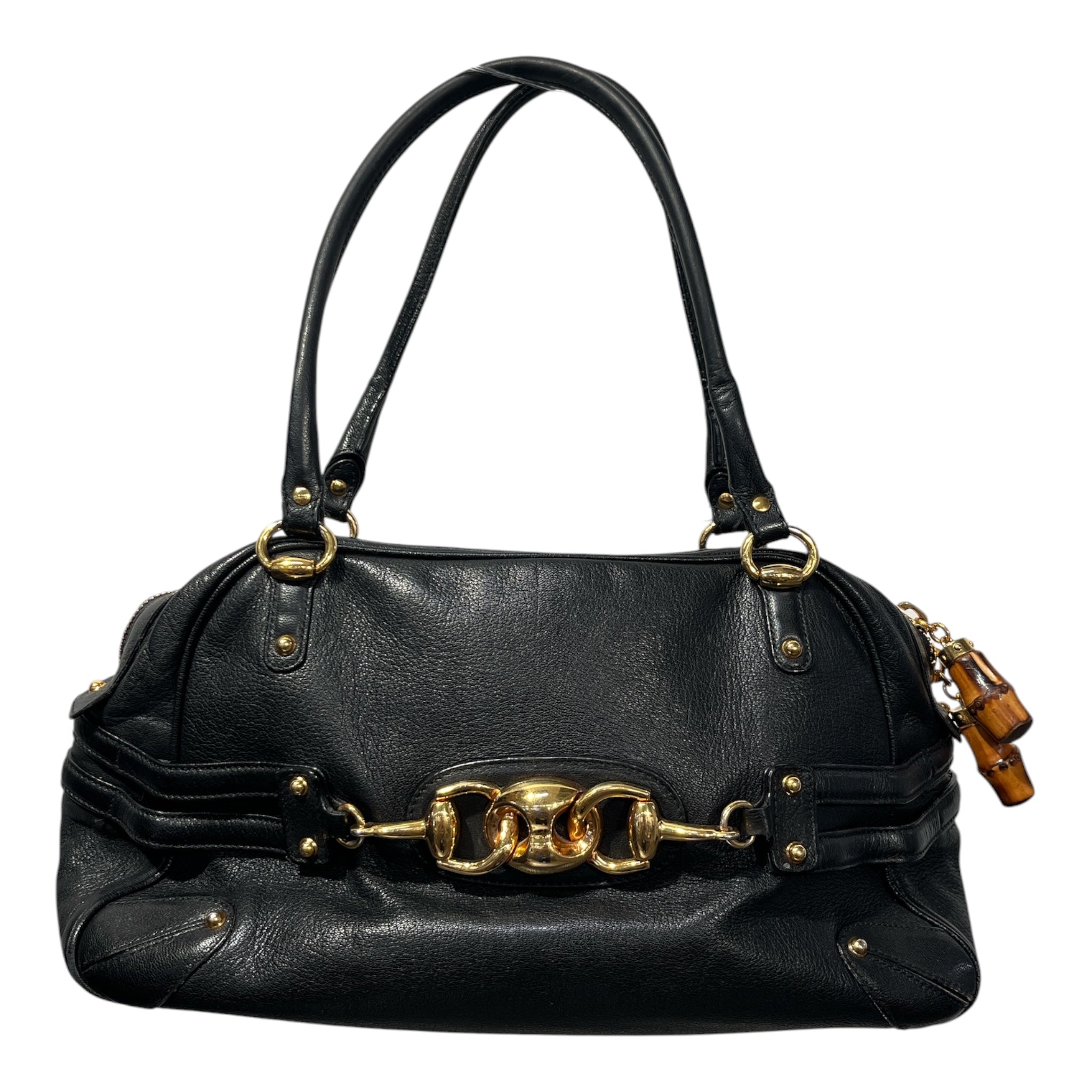 GUCCI/Hand Bag/Leather/BLK/HORSEBIT WAVE SHOULDER BAG view 2
