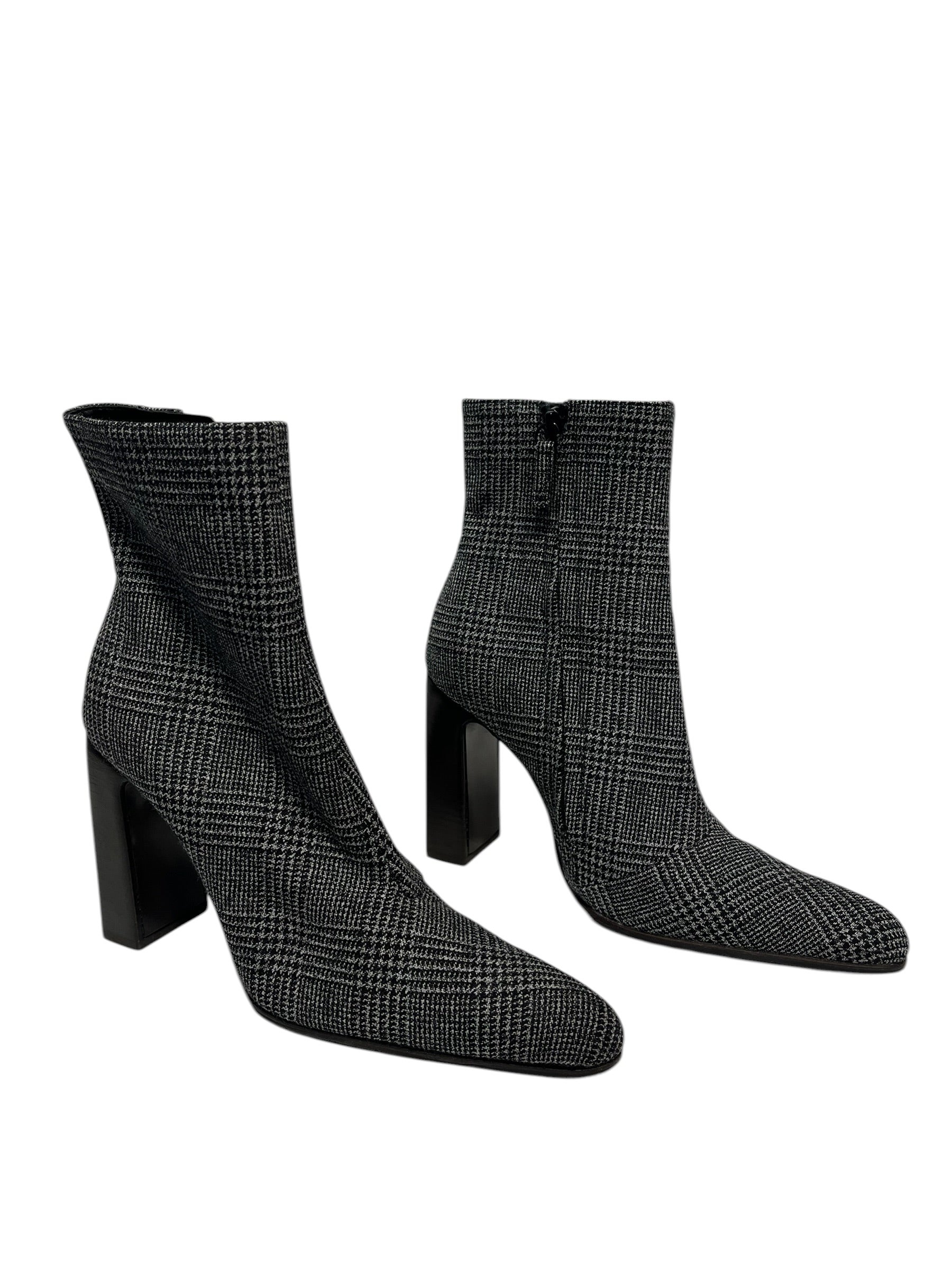 BALENCIAGA/Heels/EU 37.5/Houndstooth Check/Wool/GRY/ view 1