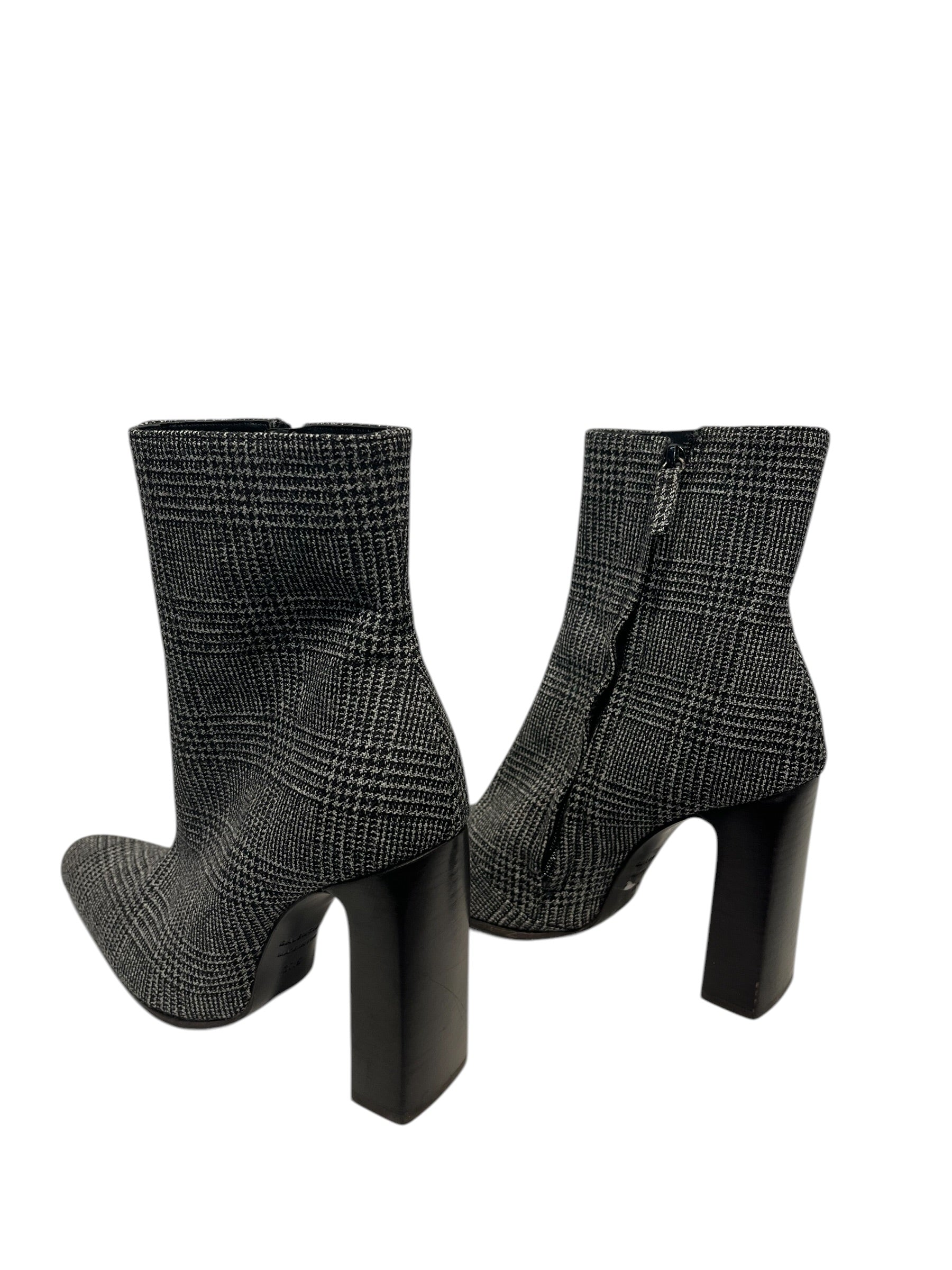 BALENCIAGA/Heels/EU 37.5/Houndstooth Check/Wool/GRY/ view 2