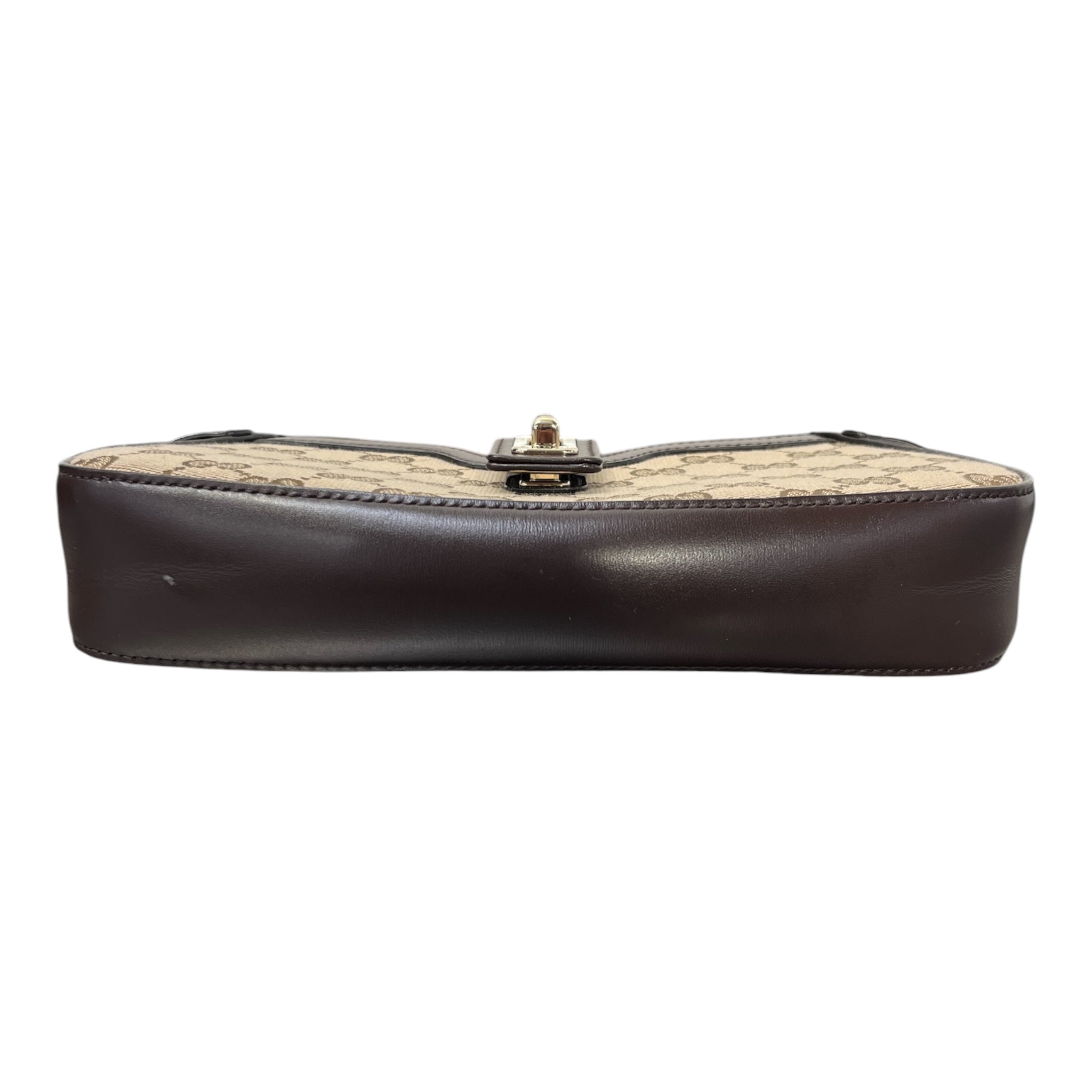 GUCCI/Hand Bag/Monogram/Cotton/BRW/BROWN LEEATHER LINED view 3