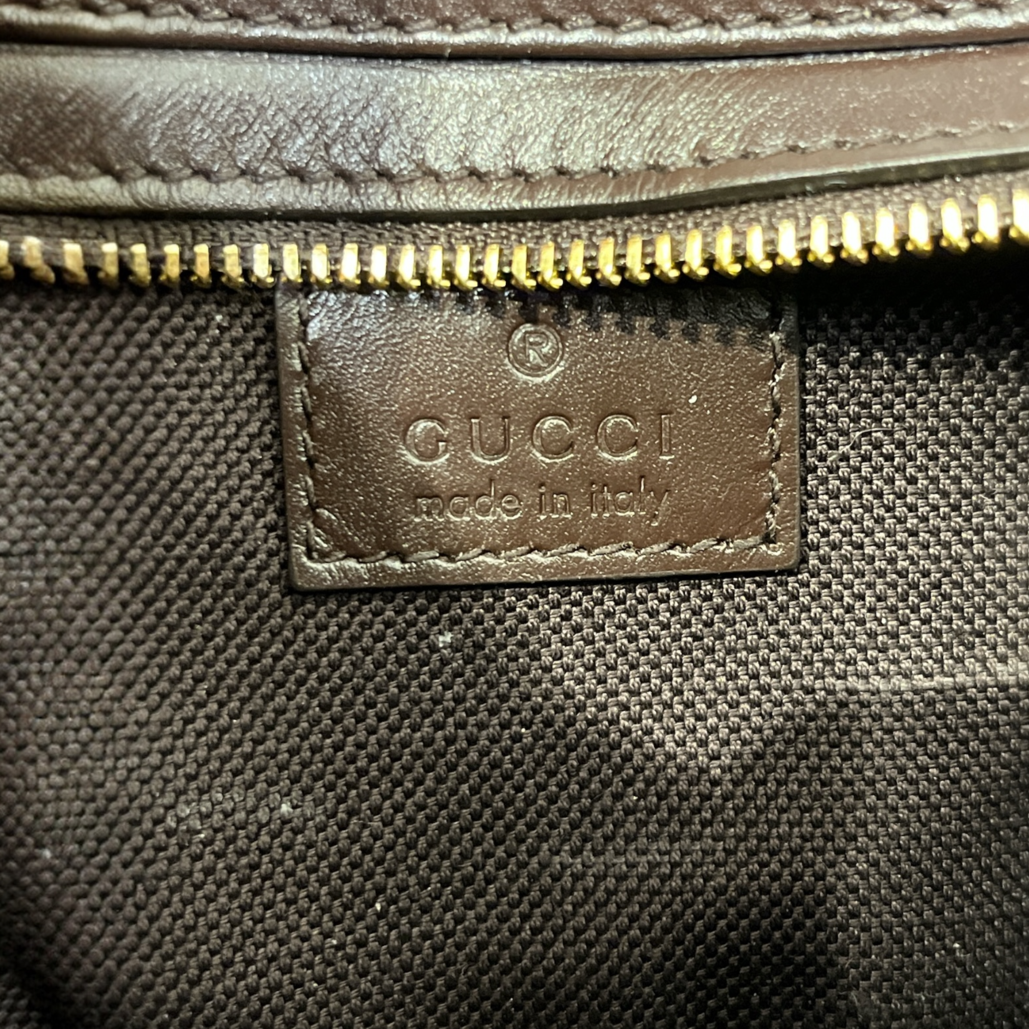 GUCCI/Hand Bag/Monogram/Cotton/BRW/BROWN LEEATHER LINED view 5