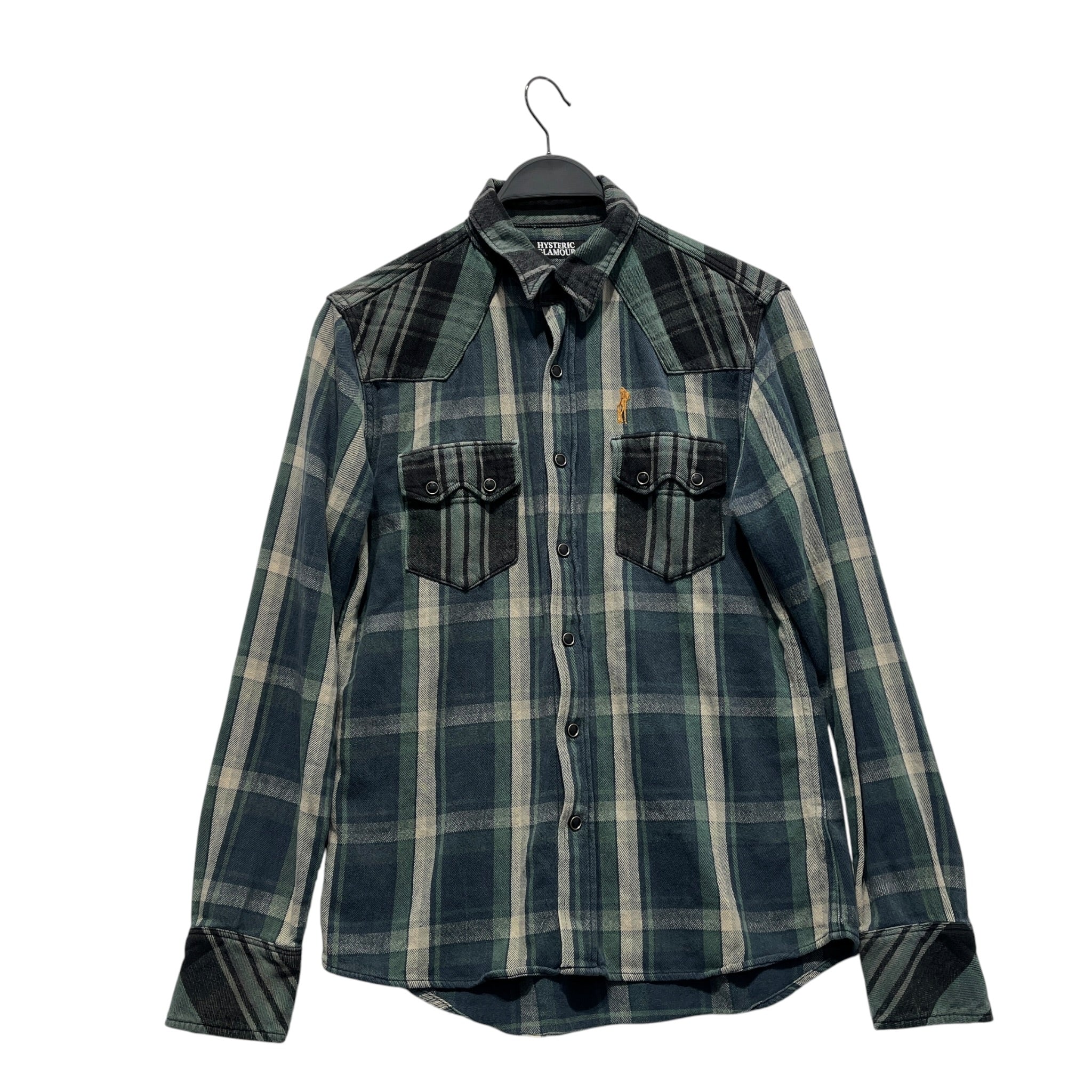 HYSTERIC GLAMOUR/Flannel Shirt/M/Cotton/MLT/Western/Plaid/Sexy Lady Blue/Green Button Up view 1