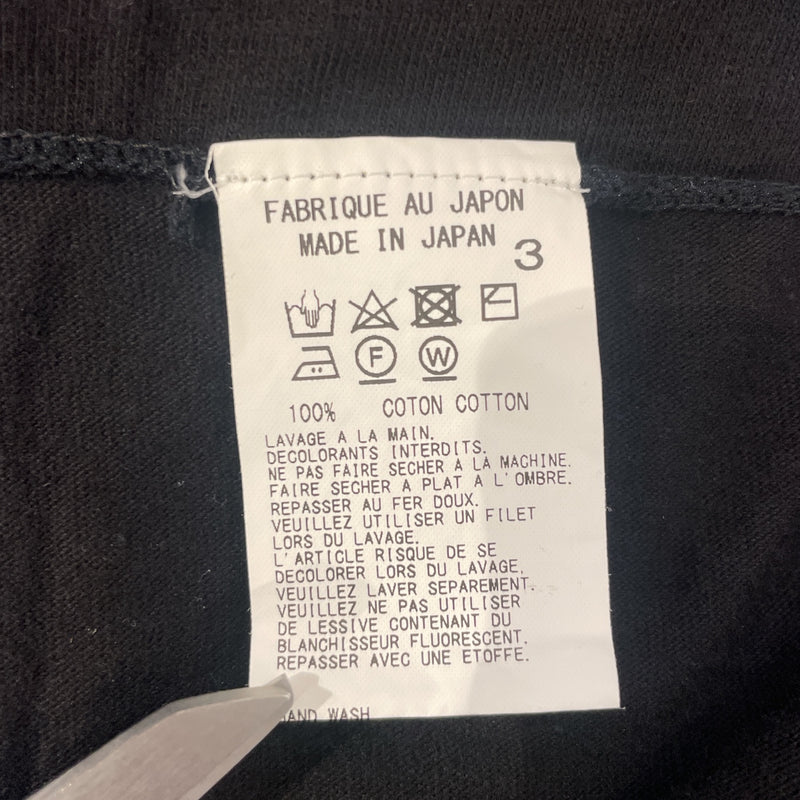 YOHJI YAMAMOTO/T-Shirt/3/Black/Cotton/Graphic/WZ-T29-011