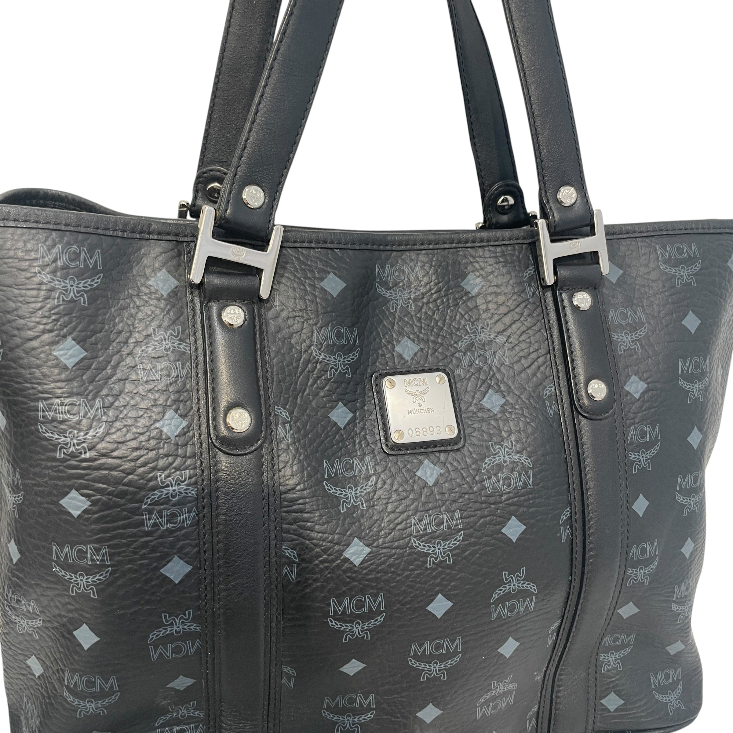 MCM/Bag/Monogram/Leather/BLK/Monogram Tote bag view 3
