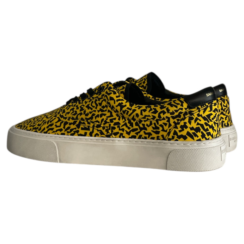 SAINT LAURENT/Low-Sneakers/US 9/All Over Print/Cotton/YEL/Venice Lace up low