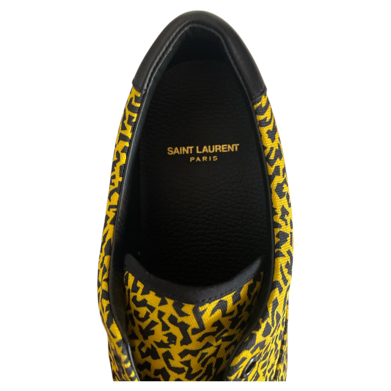SAINT LAURENT/Low-Sneakers/US 9/All Over Print/Cotton/YEL/Venice Lace up low