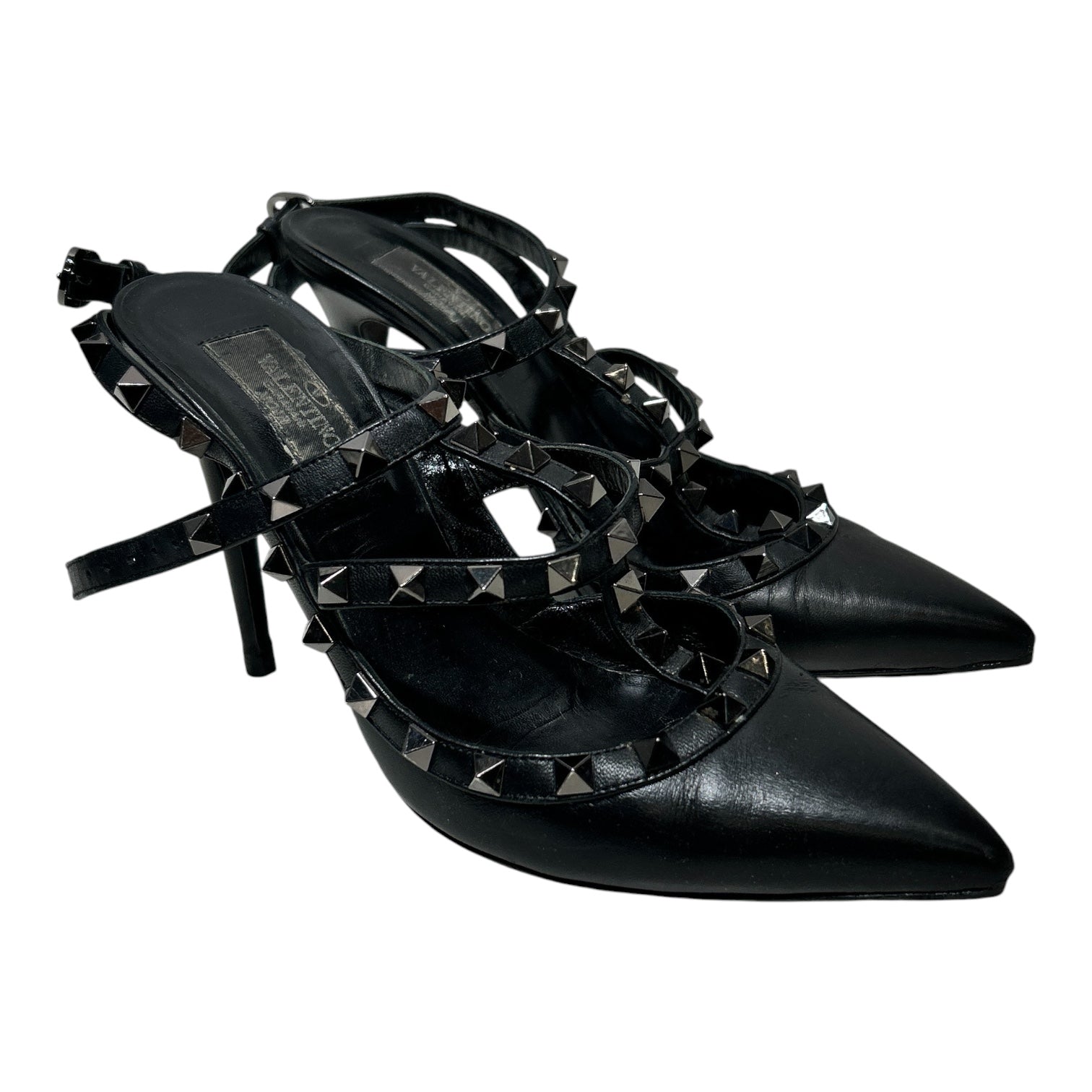 VALENTINO GARAVANI/Heels/EU 37.5/Graphic/Nylon/BLK/VLTN view 1